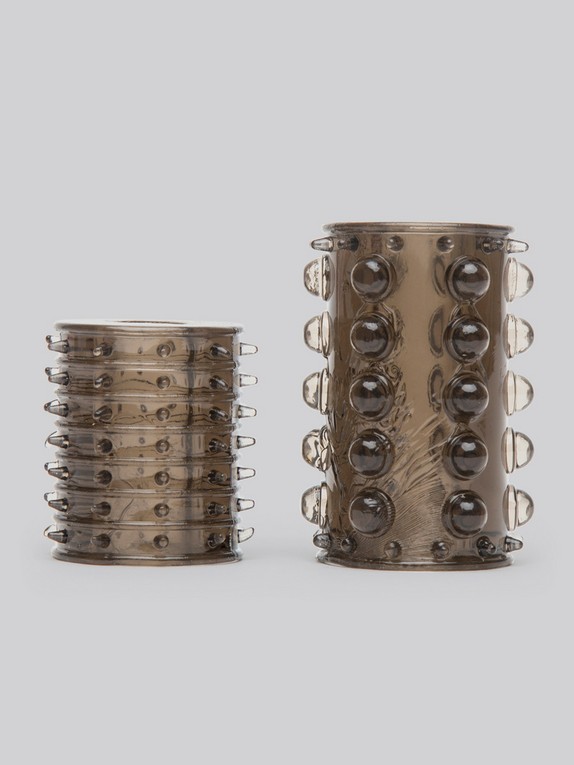 Stretchy Textured Extra Girth Penis Sleeves (2 Pack)