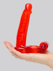 Double Penetrator Cock Ring Anal Vibrator Strap-On, Red, hi-res