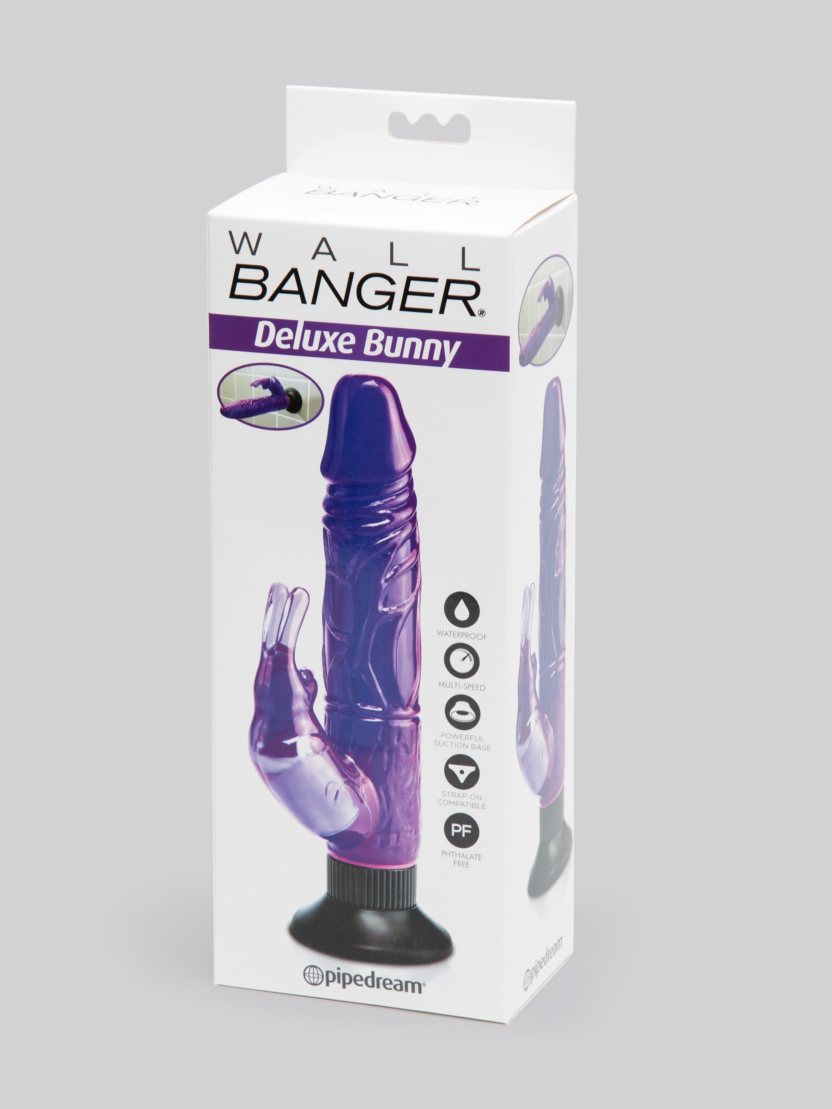 Wall Banger Suction Cup Rabbit Vibrator, Purple, hi-res