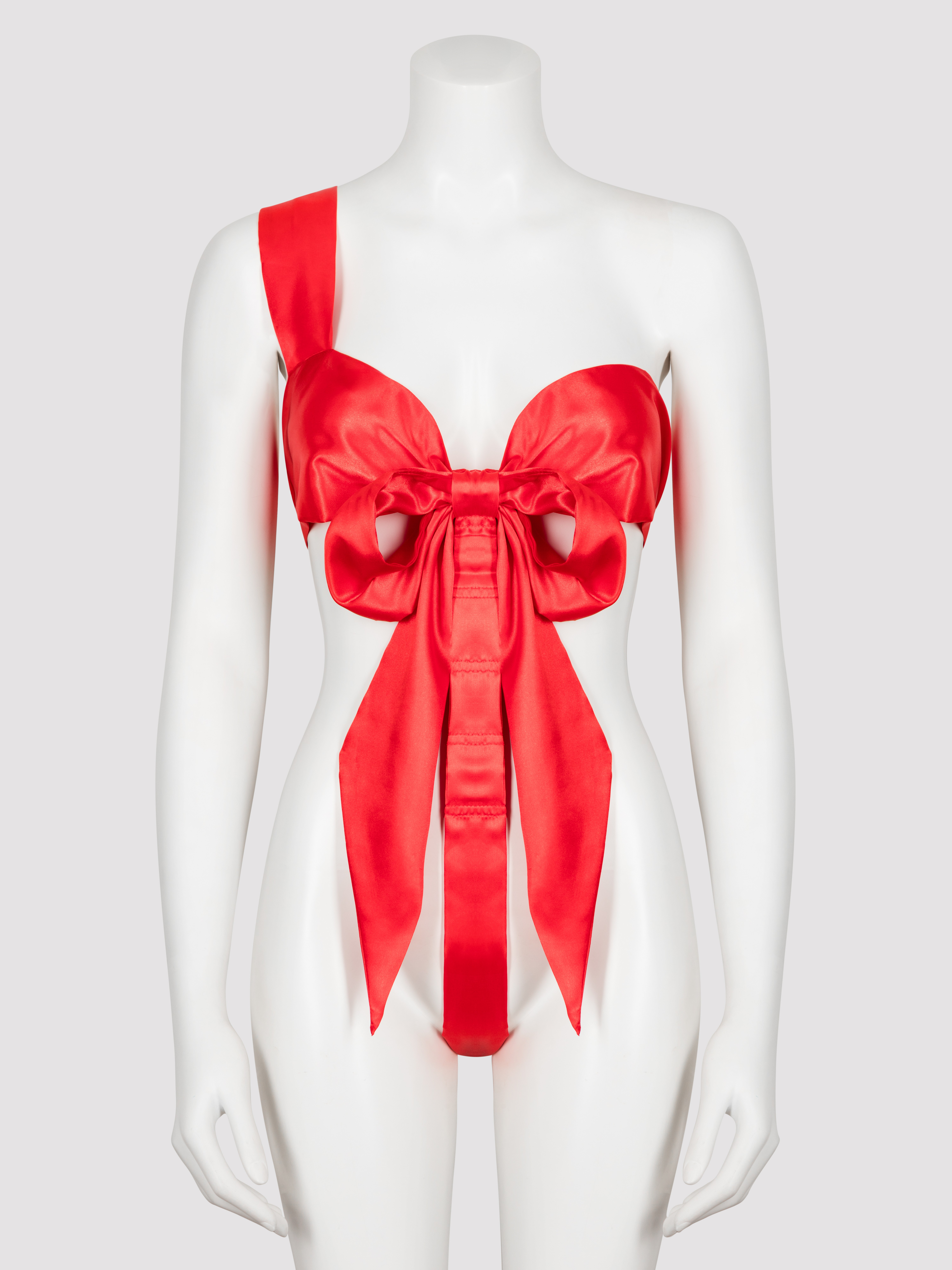 Lovehoney Naughty Knot Unwrap Me Sexy Body Bow, Red, hi-res