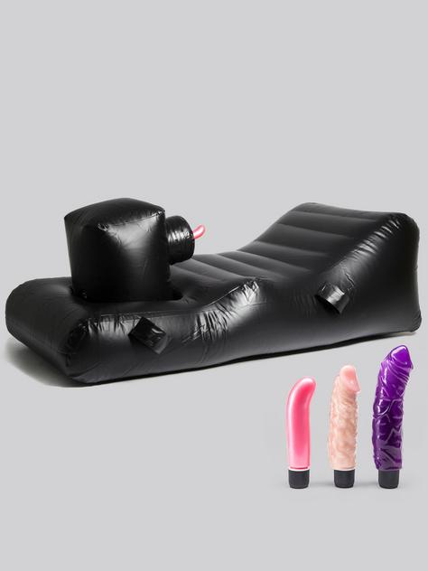 Louisiana Lounger Inflatable Thrusting Sex Toy Machine, Black, hi-res