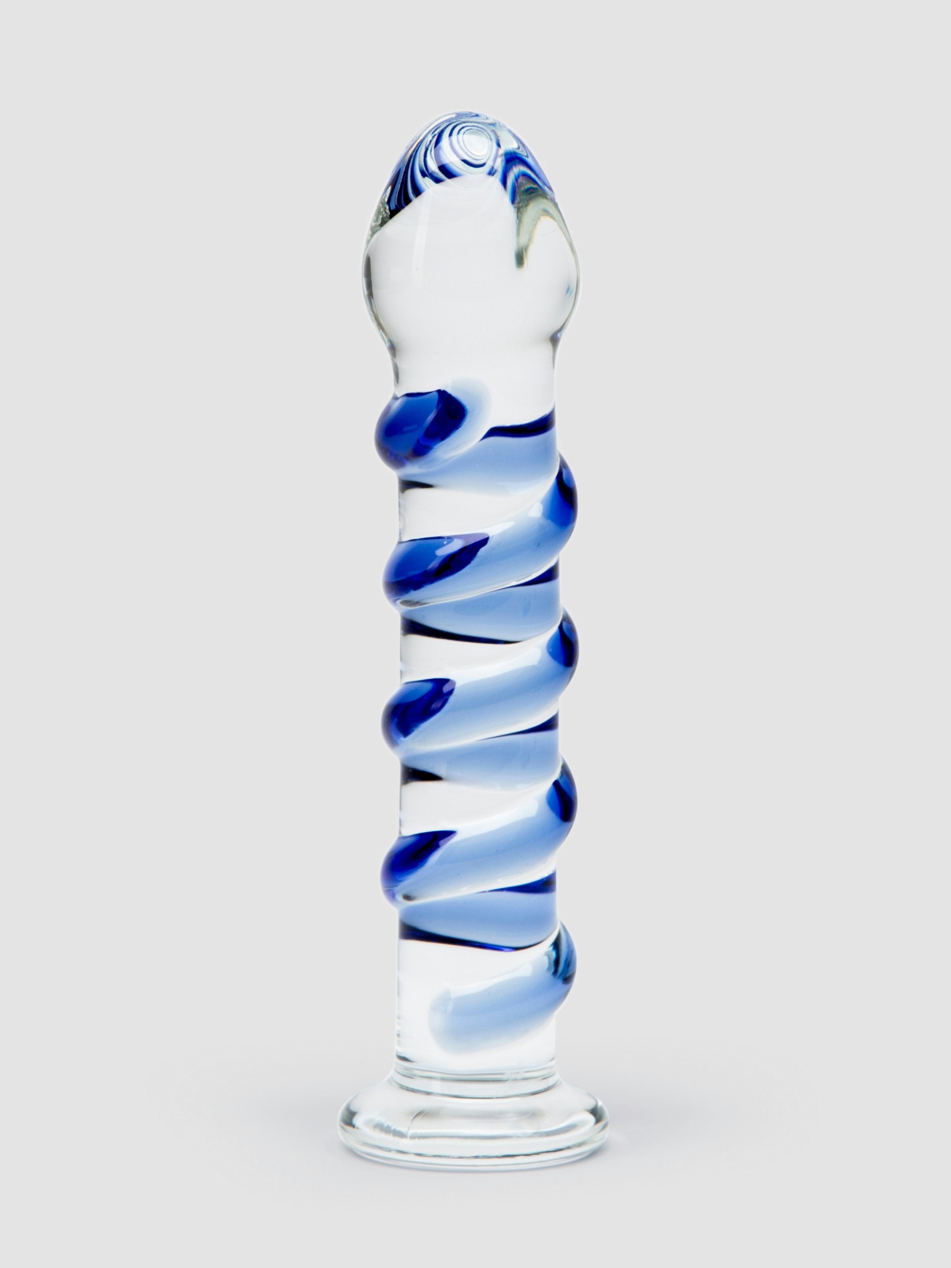 Icicles No 5 Sapphire Spiral Glass Dildo 7 Inch, Blue, hi-res