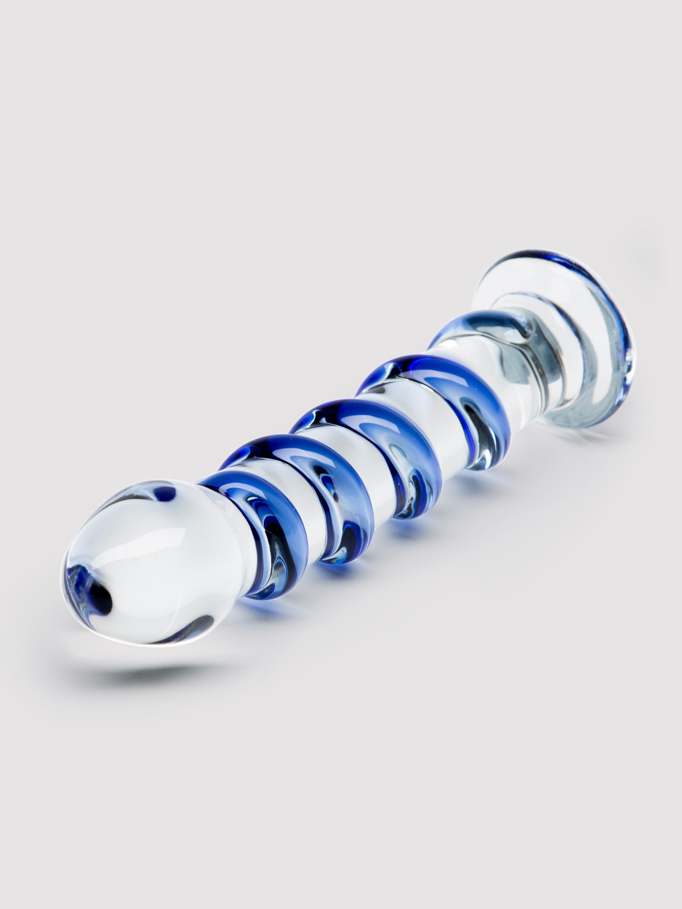 Icicles No 5 Sapphire Spiral Glass Dildo 7 Inch, Blue, hi-res