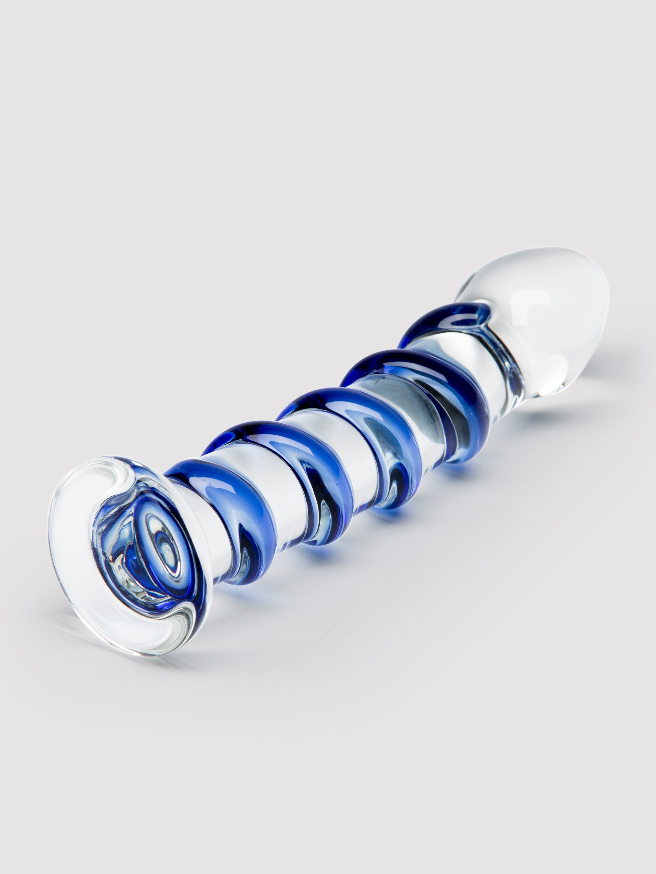 Icicles No 5 Sapphire Spiral Glass Dildo 7 Inch, Blue, hi-res