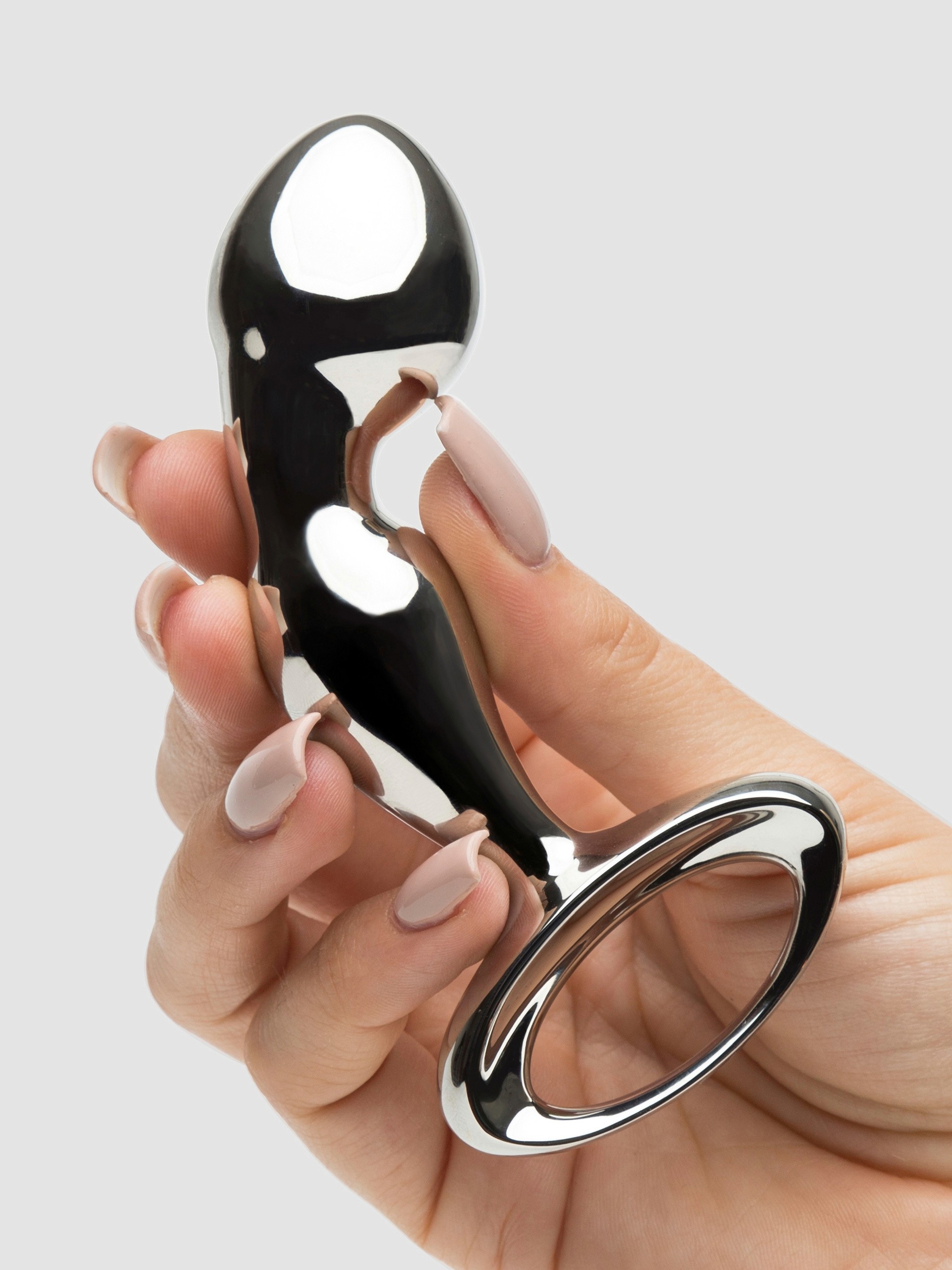 njoy Pure Fun Stainless Steel P-Spot Butt Plug, Silver, hi-res