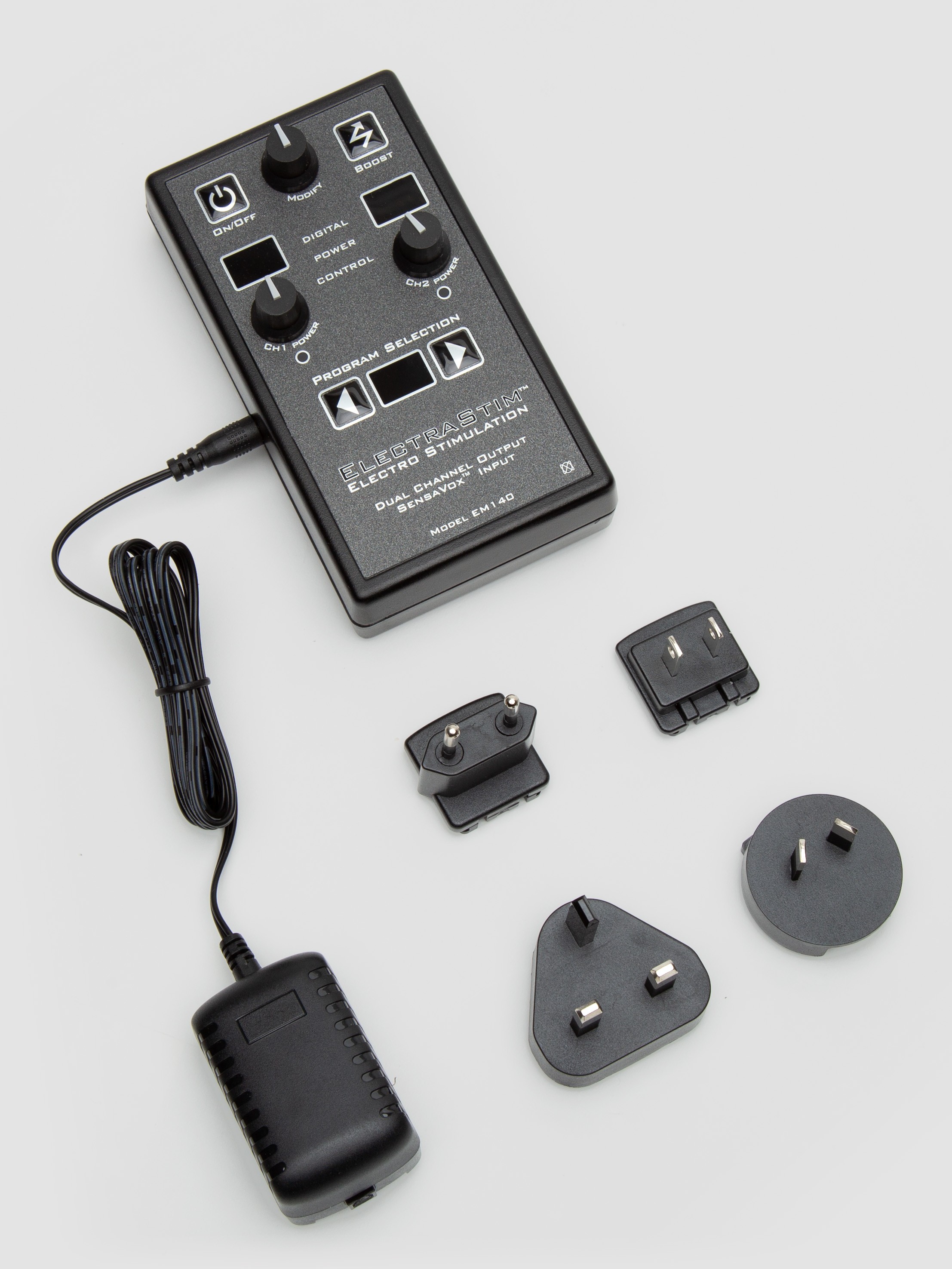 ElectraStim EM140 SensaVox Power Unit Dual Channel Electrosex Kit, Black, hi-res