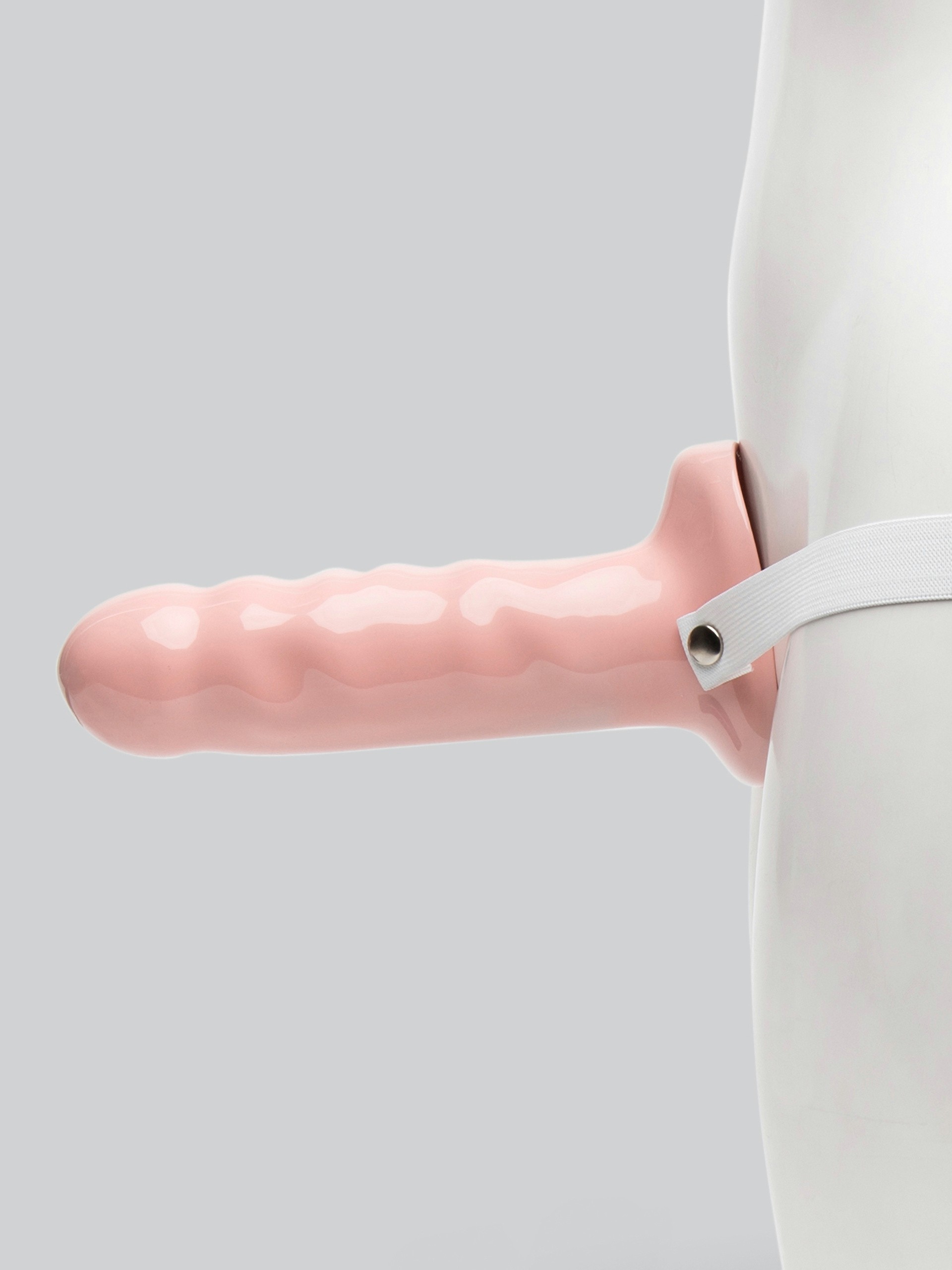 Doc Johnson Strappy Hollow Penis Extender 9 Inch, Flesh Pink, hi-res