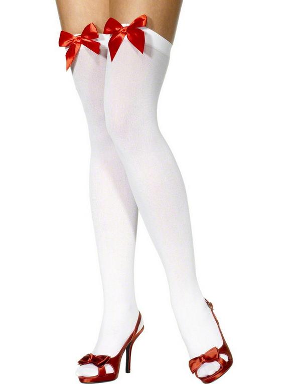 Fever Hold-Ups with Red Bows, White, hi-res