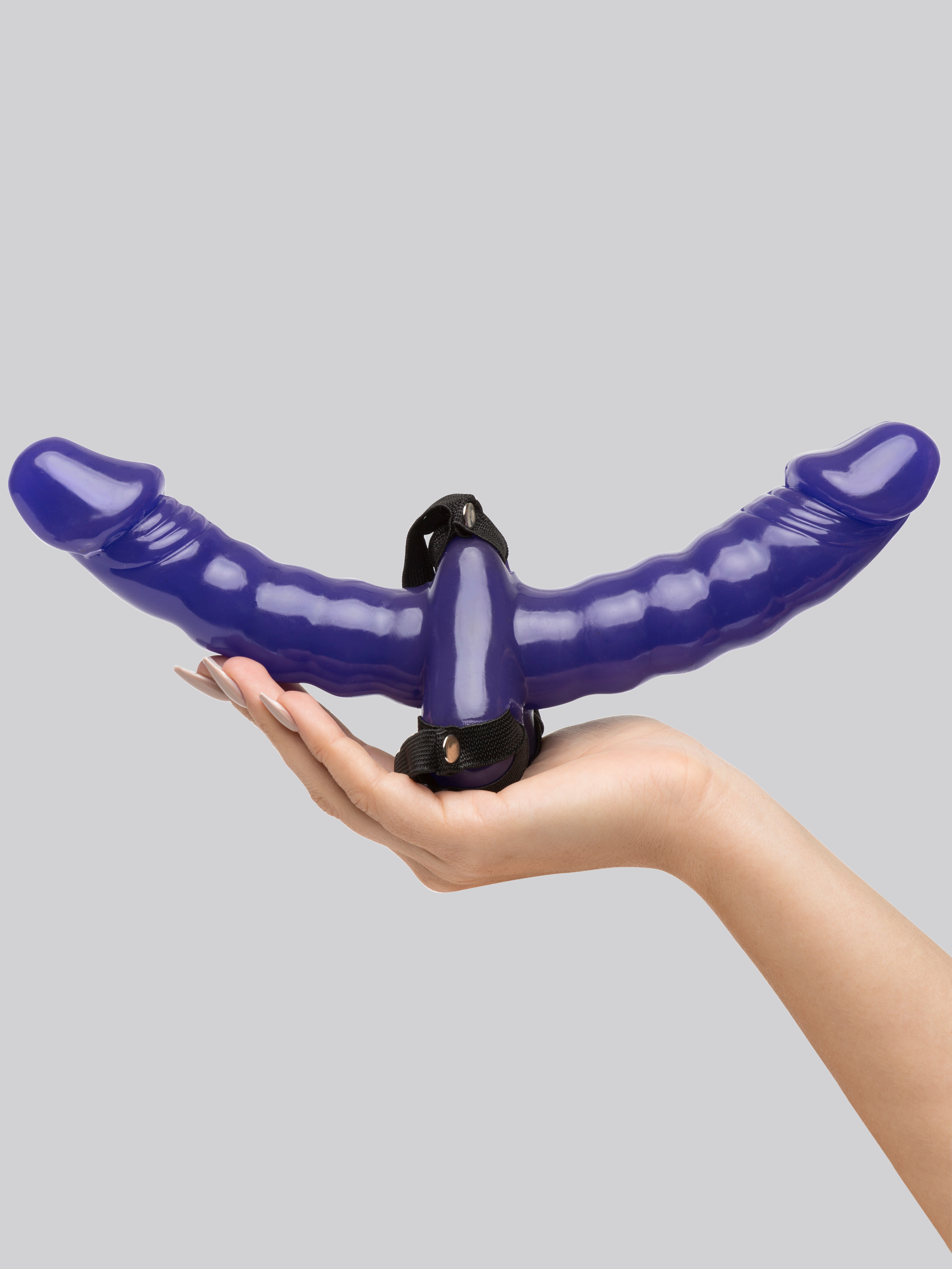 Fetish Fantasy Double Delight Strap-On Double Dildo Set, Purple, hi-res