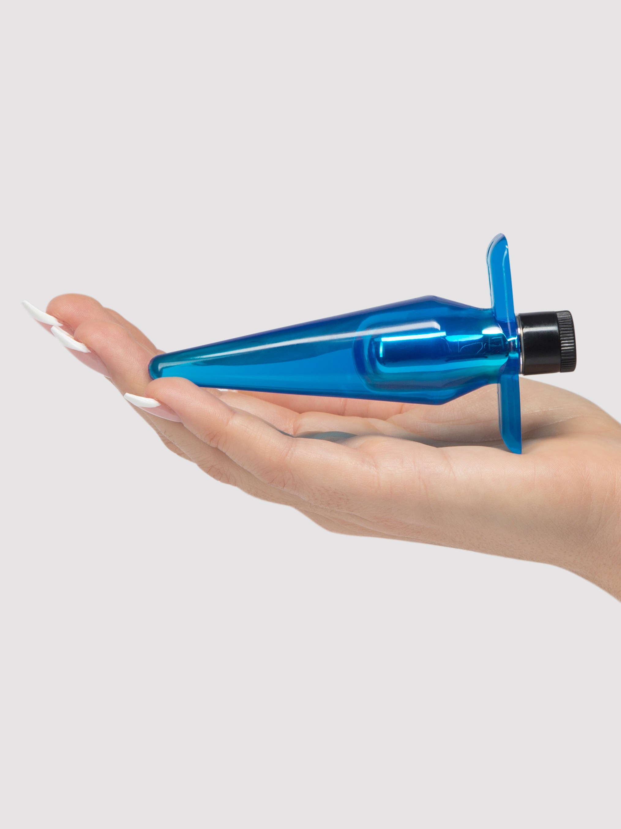 BASICS Vibrating Butt Plug 3.5 Inch, Blue, hi-res