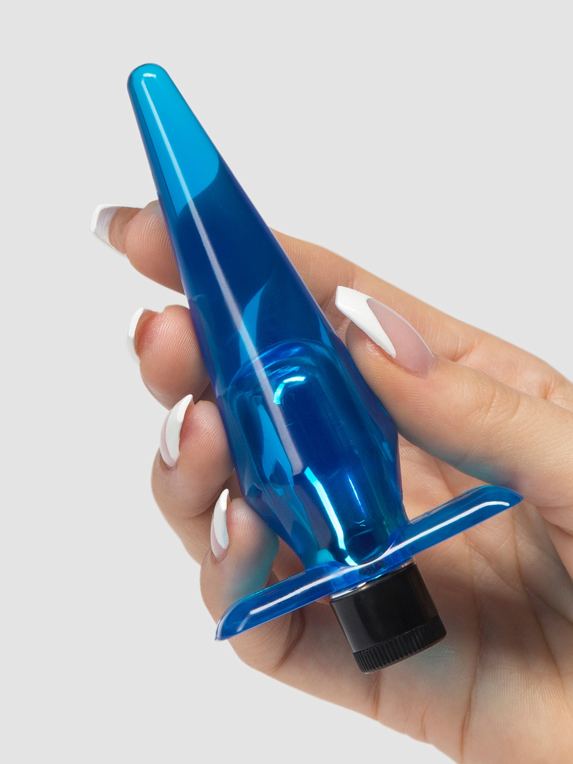 BASICS Vibrating Butt Plug 3.5 Inch, Blue, hi-res