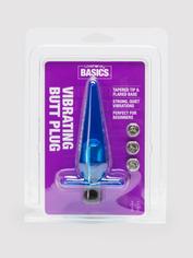BASICS Vibrating Butt Plug 3.5 Inch, Blue, hi-res