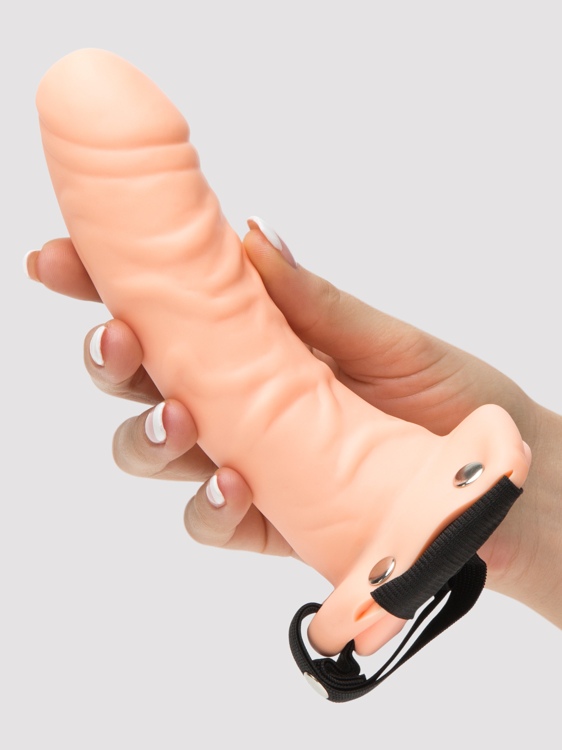 Fetish Fantasy Unisex Hard-On Hollow Extender 6 Inch, Flesh Pink, hi-res