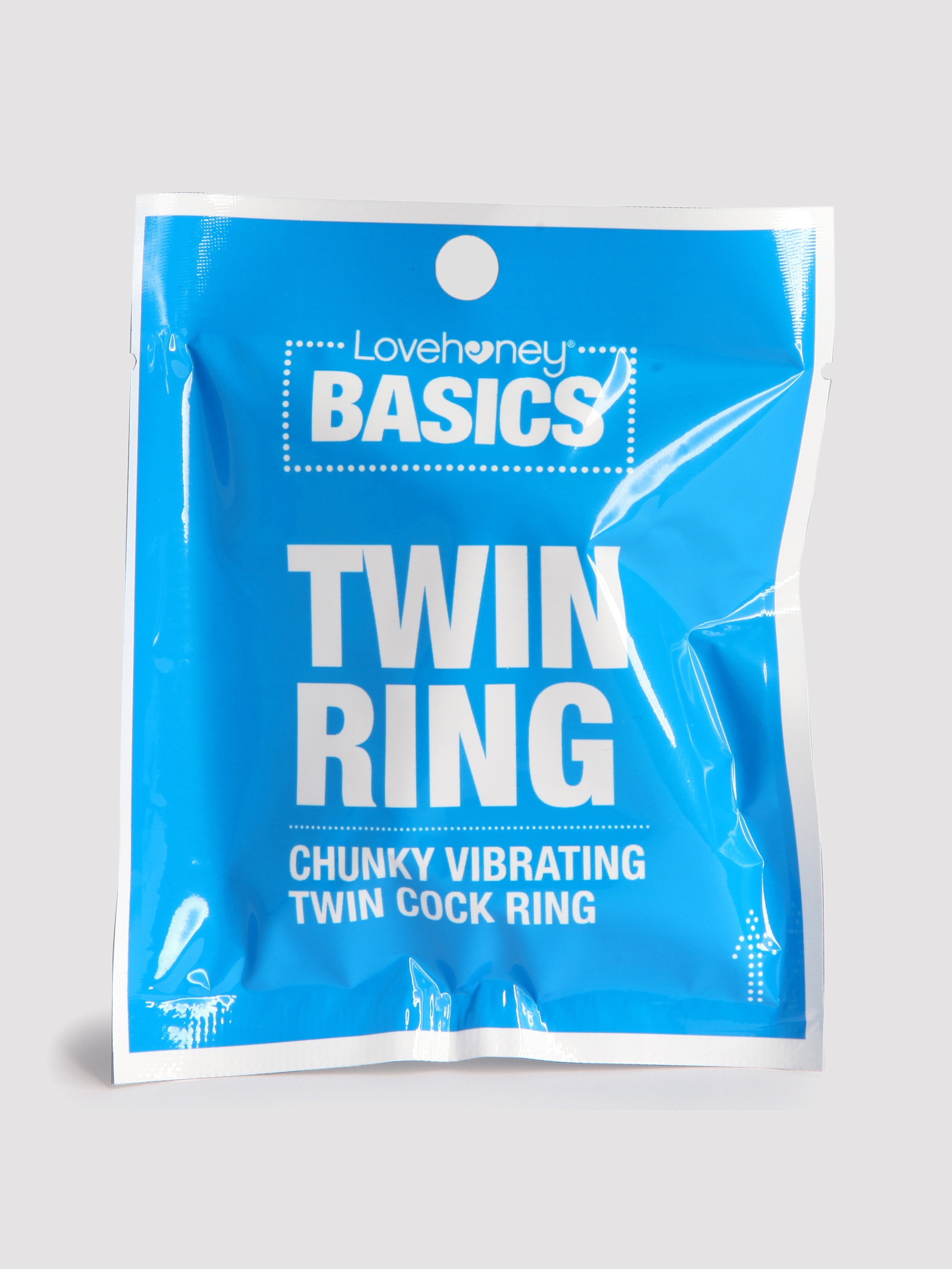 BASICS Vibrating Twin Cock Ring, Blue, hi-res