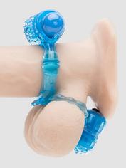 Lovehoney Double Ding Ding Vibrating Cock Ring, Blue, hi-res
