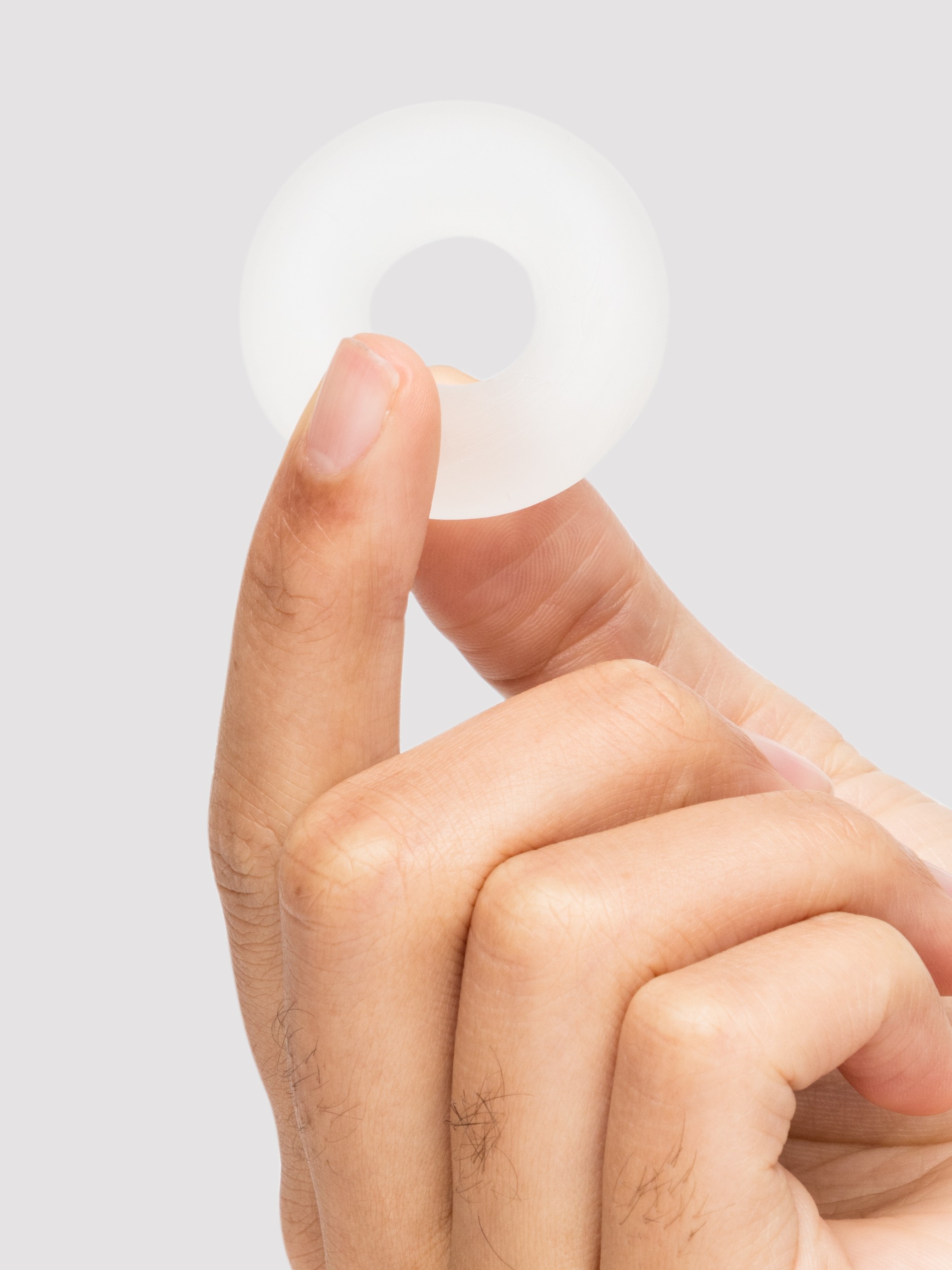 BASICS Doughnut Stretchy Cock Ring, Clear, hi-res