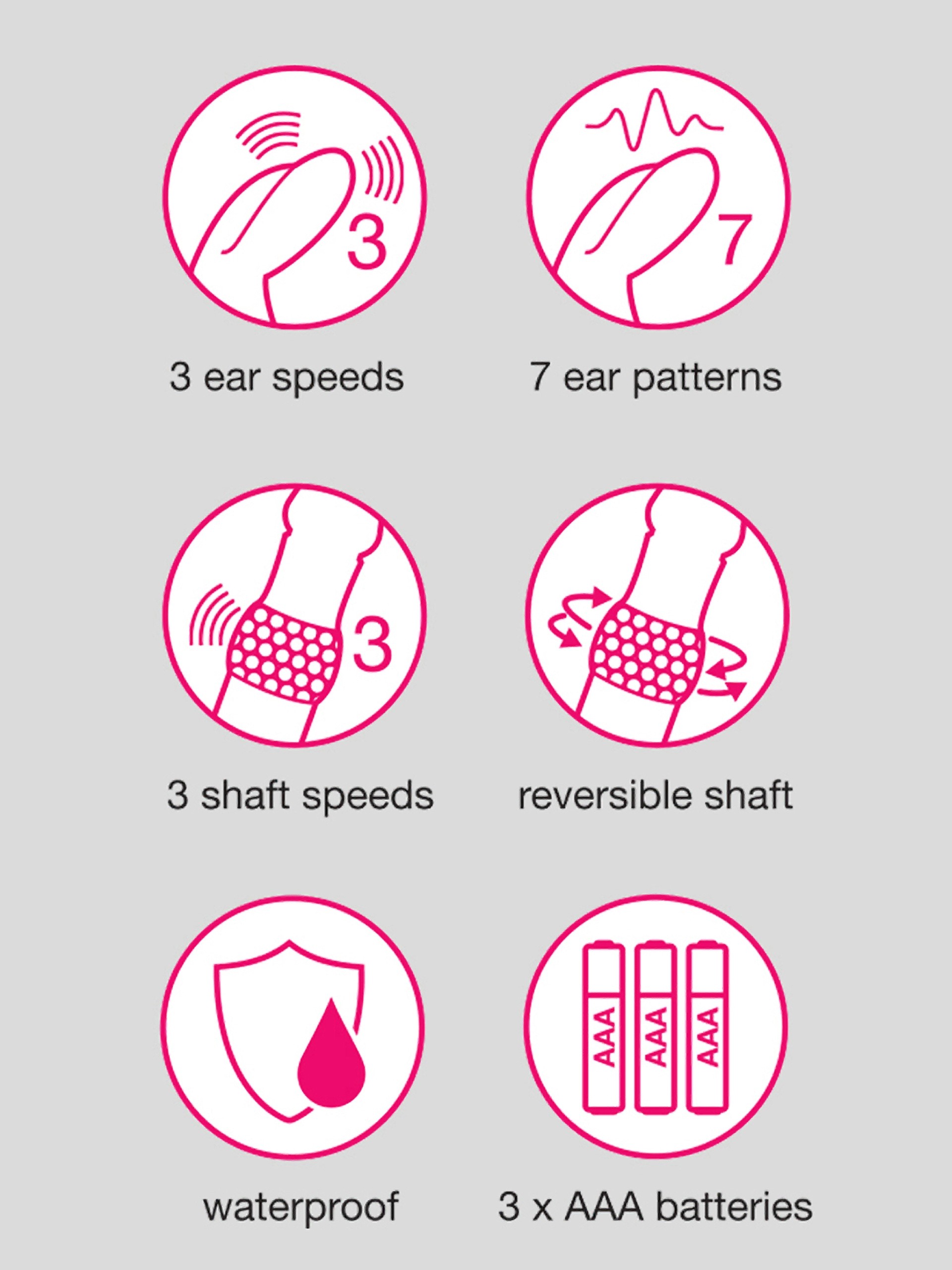 Lovehoney Jessica Rabbit 10 Function Slimline Rabbit Vibrator, Pink, hi-res