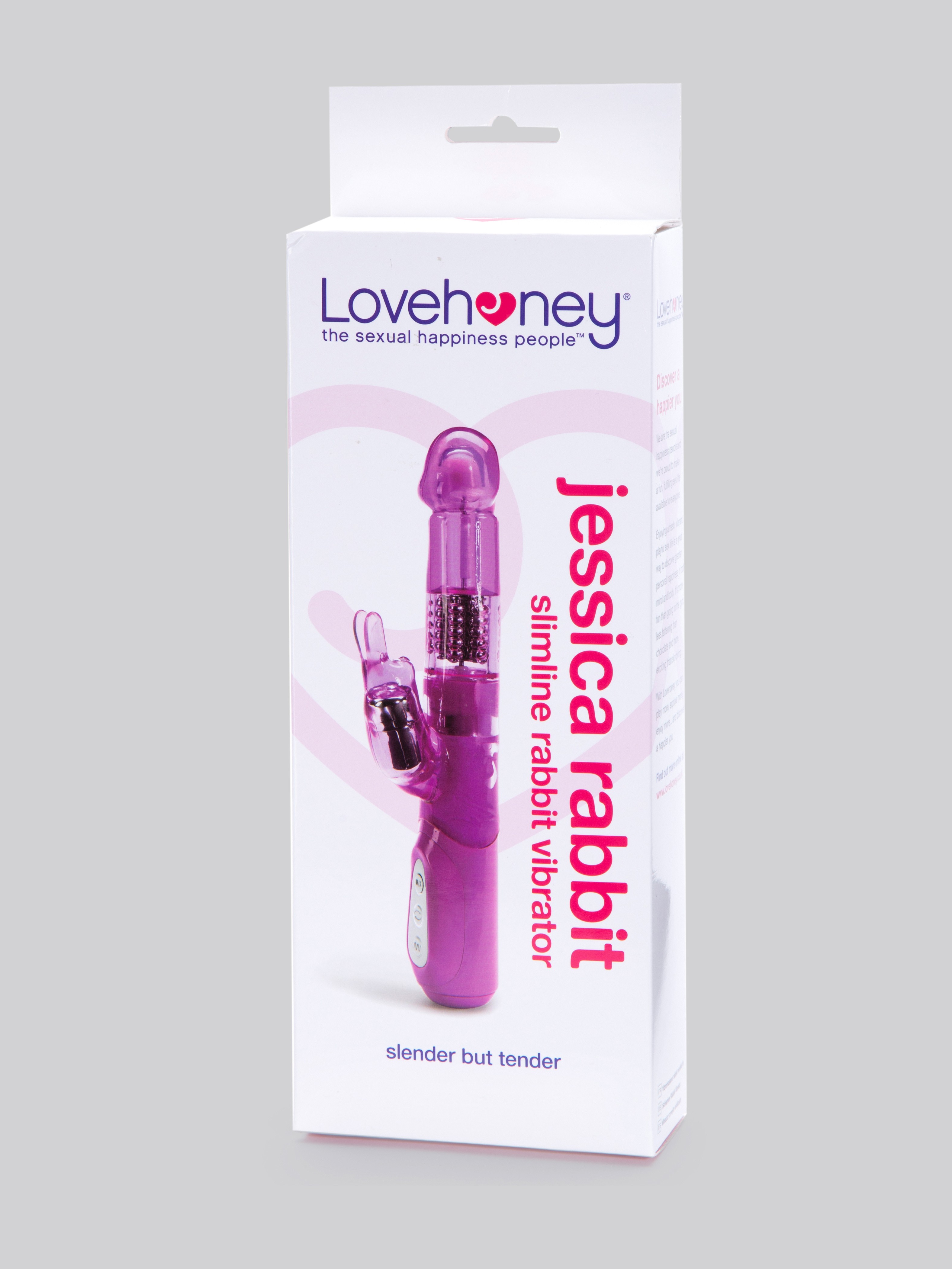 Lovehoney Jessica Rabbit 10 Function Slimline Rabbit Vibrator, Pink, hi-res