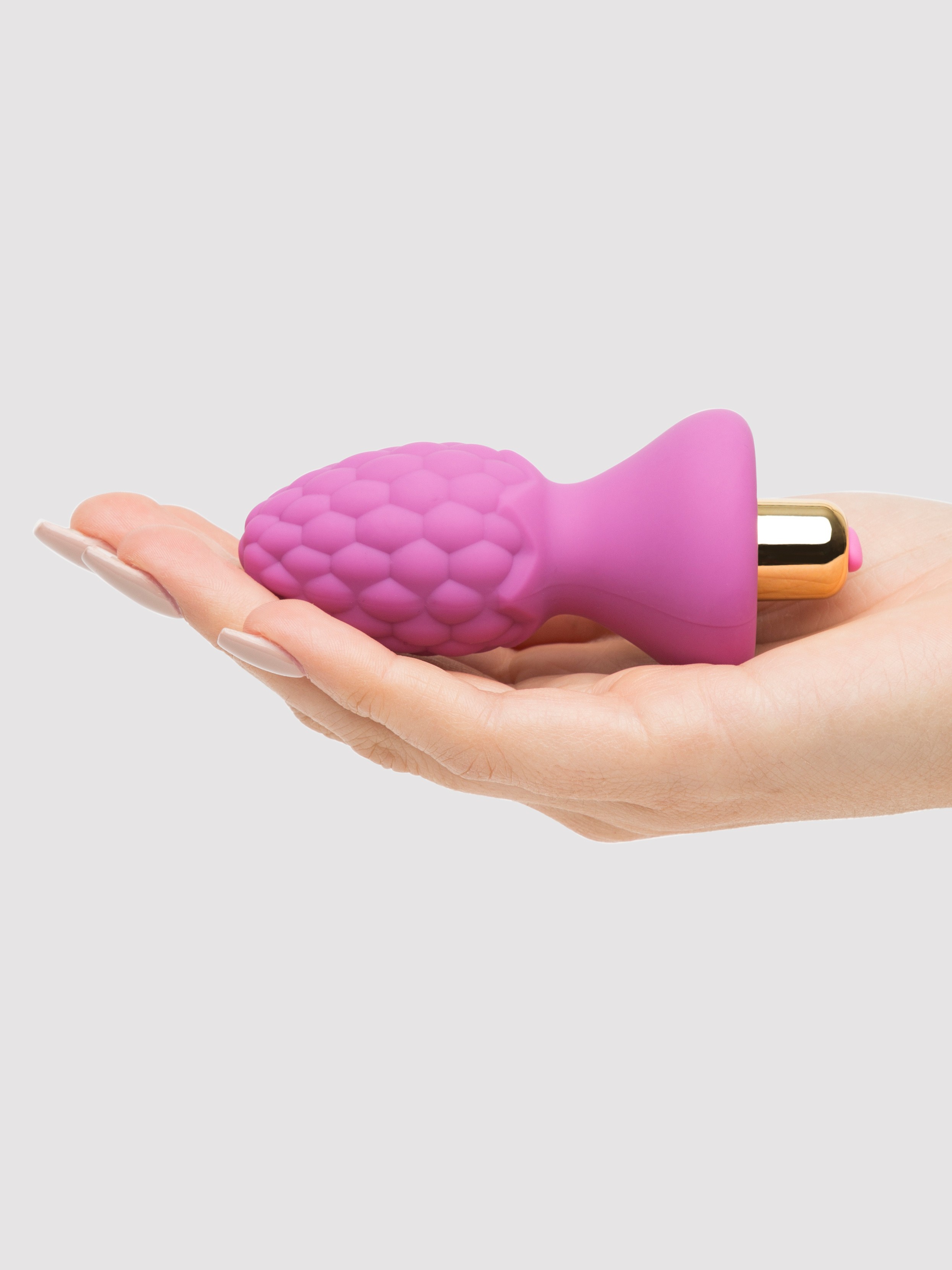 Rocks Off 7 Function Ass Berry Vibrating Butt Plug 2.25 Inch, Pink, hi-res