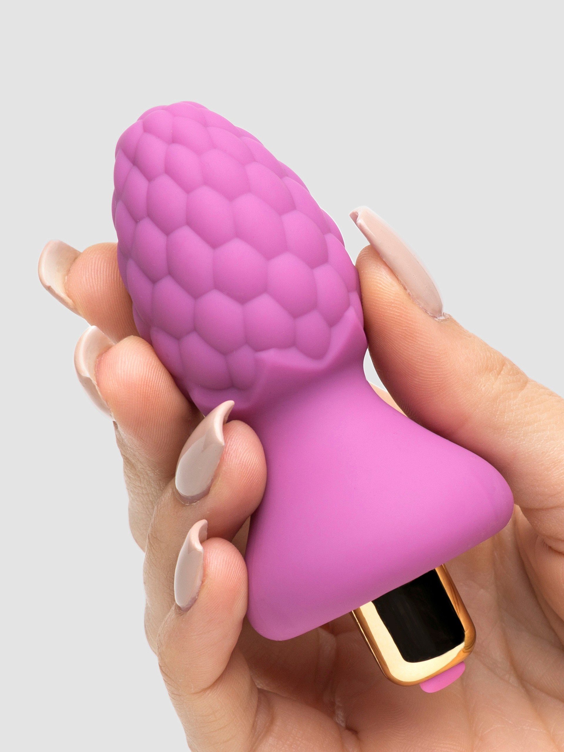 Rocks Off 7 Function Ass Berry Vibrating Butt Plug 2.25 Inch, Pink, hi-res