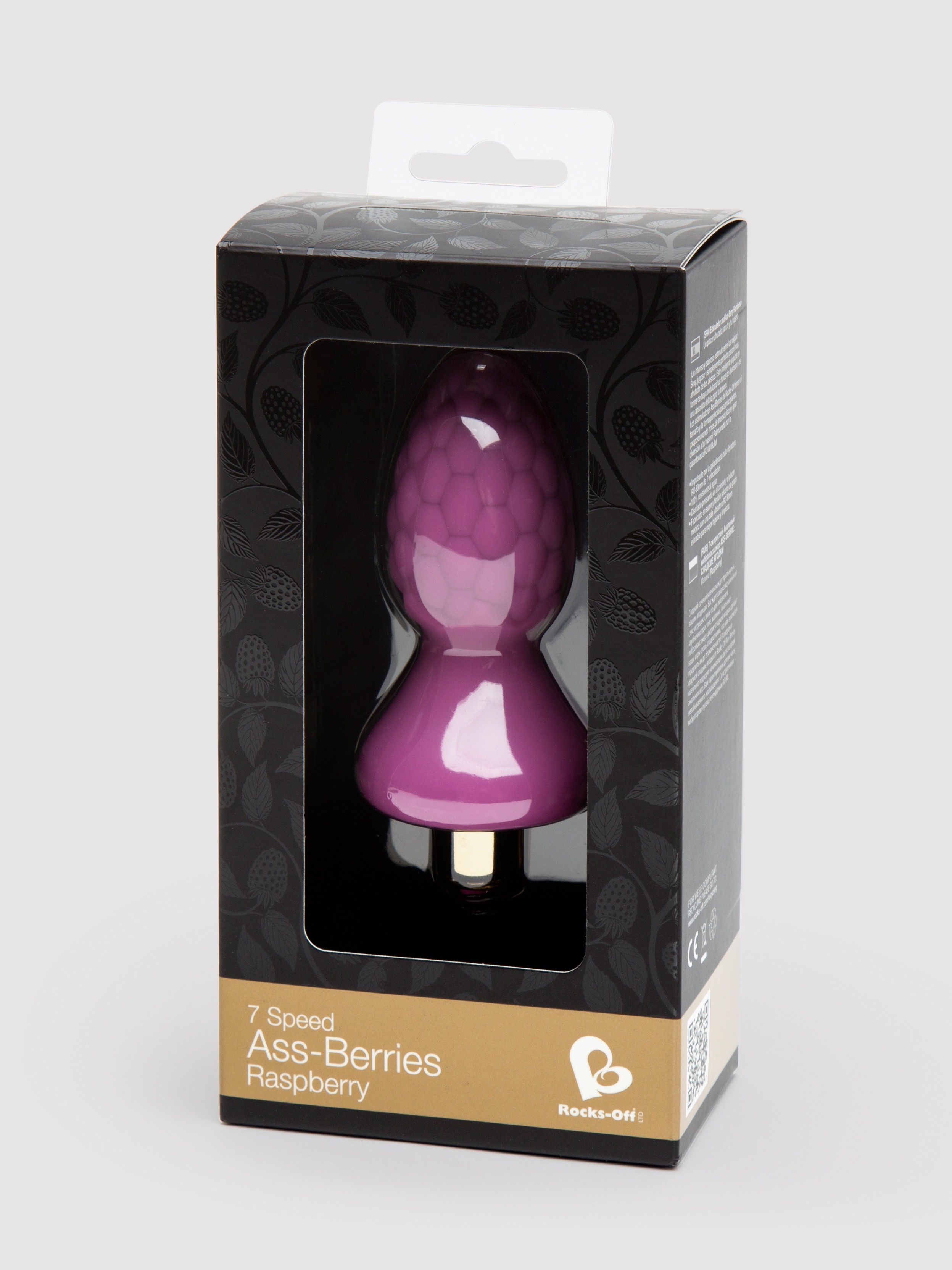 Rocks Off 7 Function Ass Berry Vibrating Butt Plug 2.25 Inch, Pink, hi-res