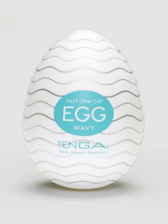 TENGA Egg Wavy Textured Male Masturbator, Clear, hi-res