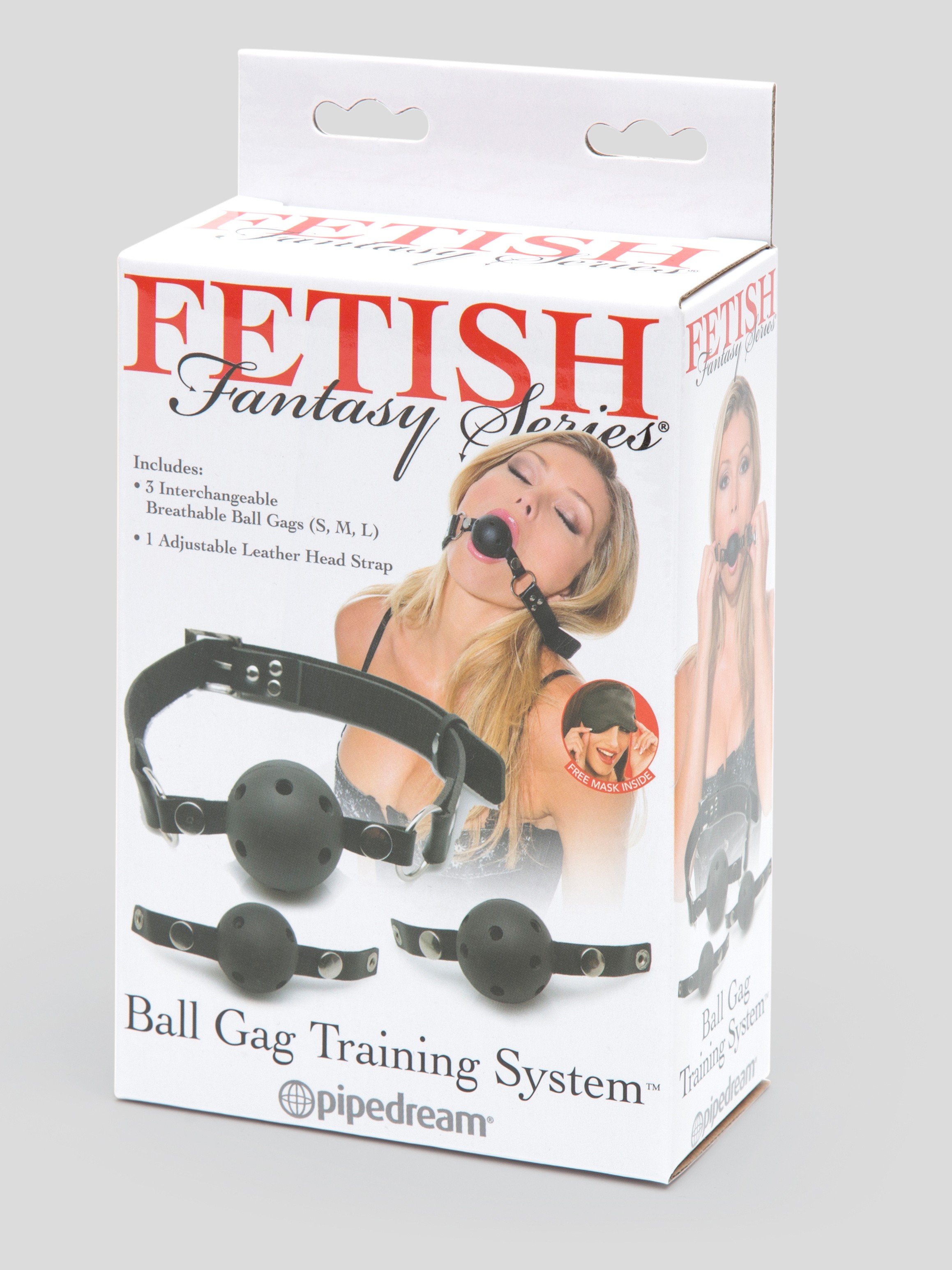 Fetish Fantasy Breathable Ball Gag Training System (3 Balls), Black, hi-res