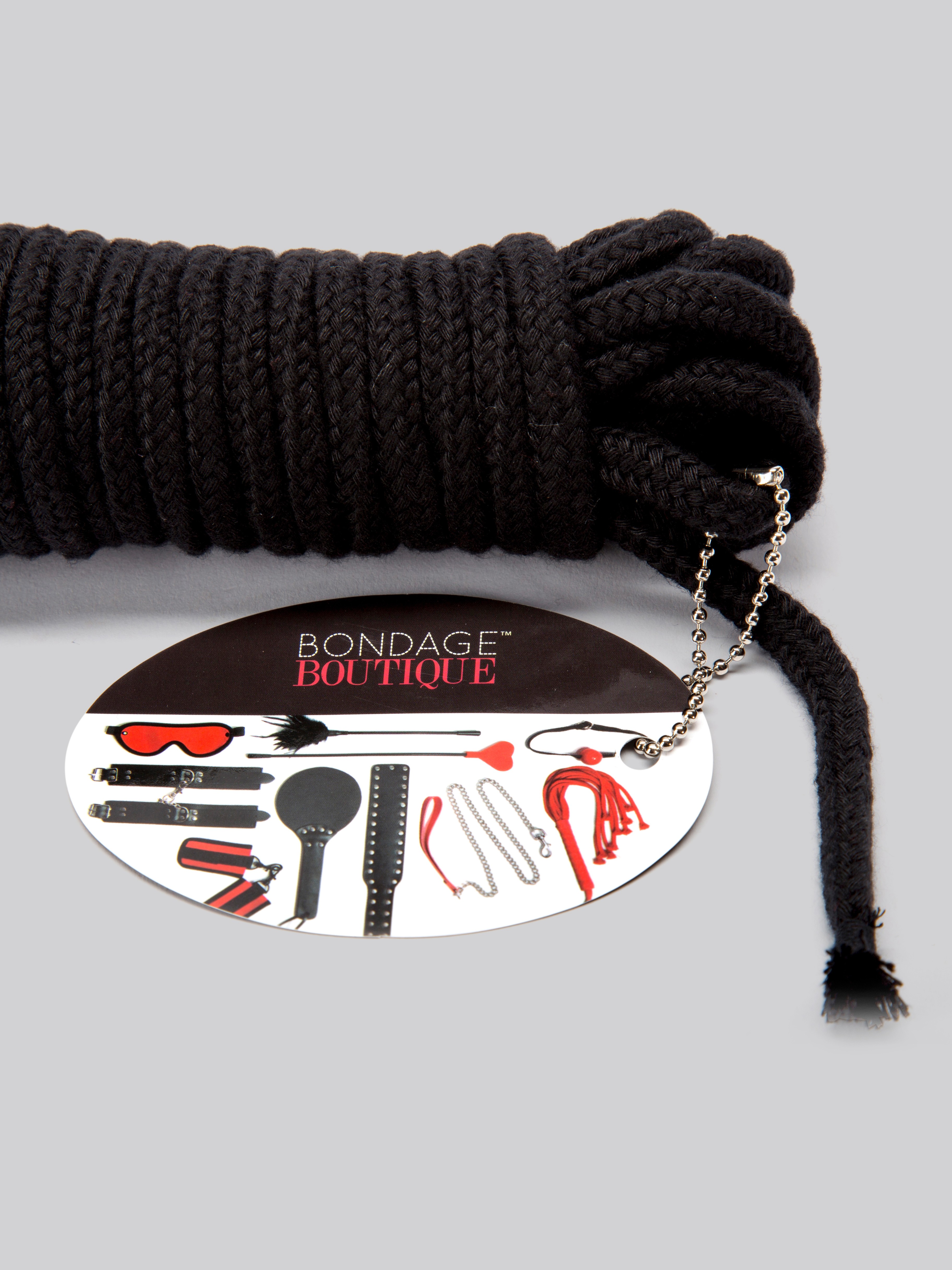 Bondage Boutique Soft Bondage Rope 10 Metre, Black, hi-res