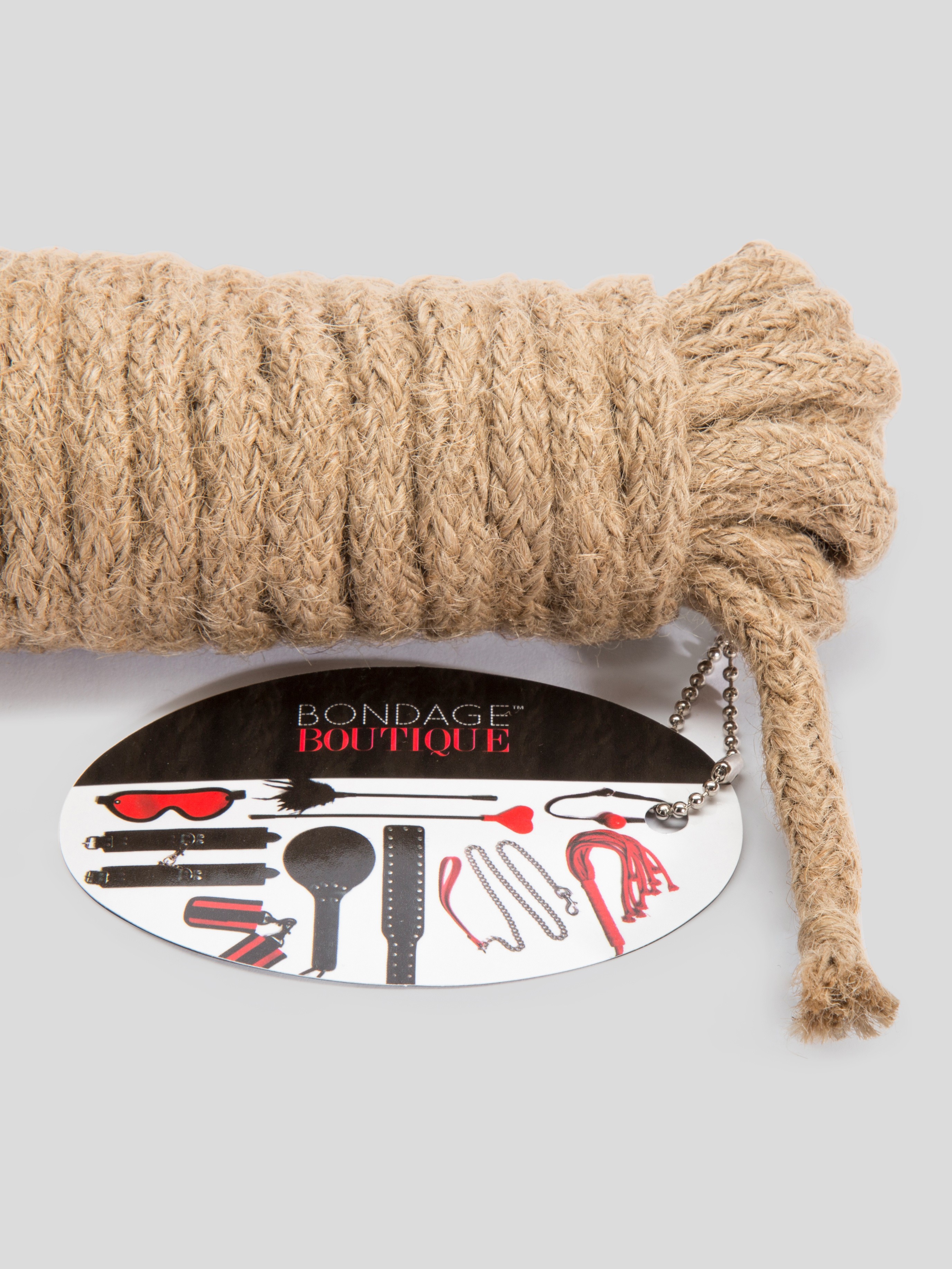 Bondage Boutique White Hemp Bondage Rope 10 Metre, Brown, hi-res