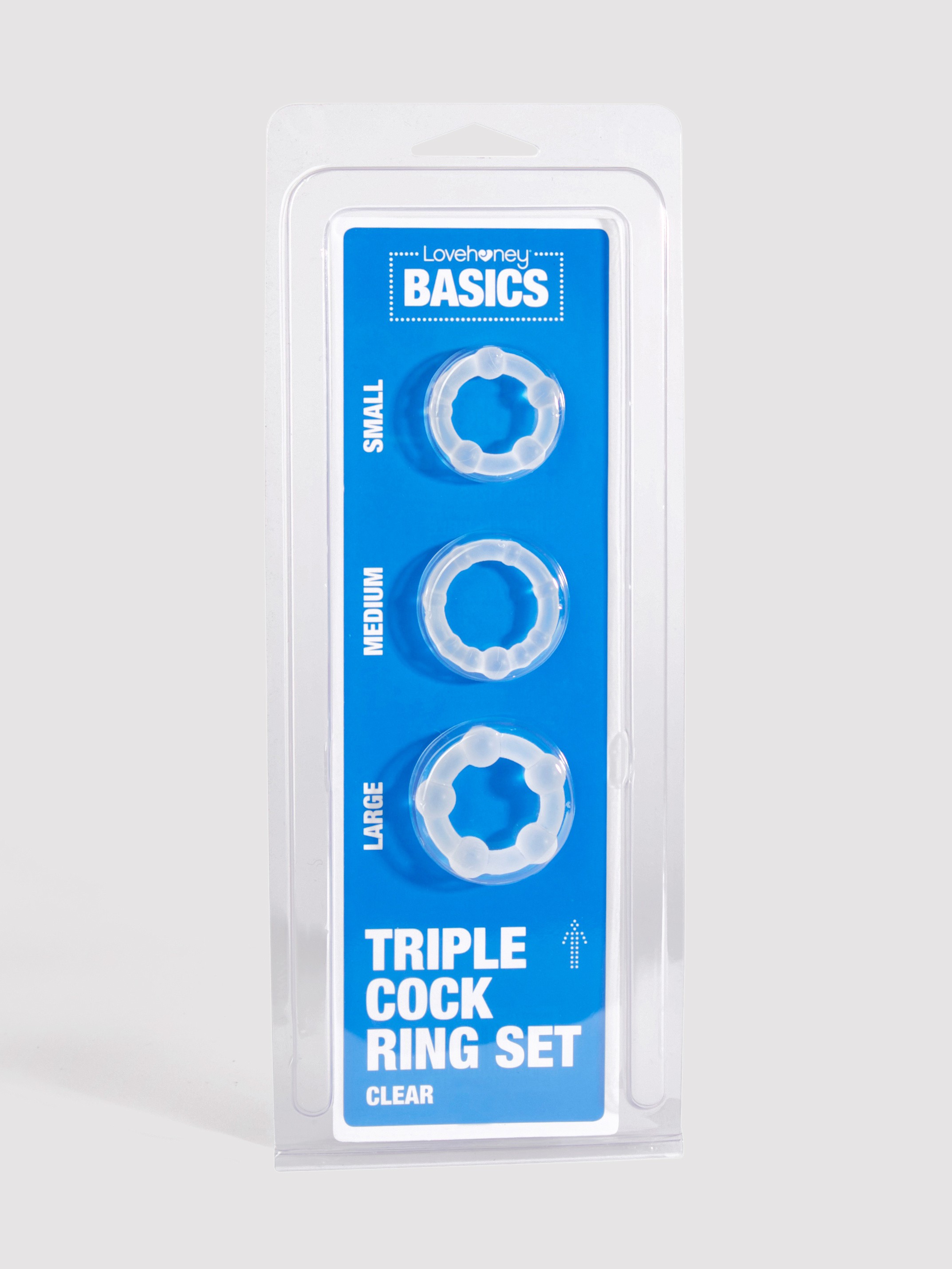 BASICS Triple Cock Ring Set (3 Pack), Clear, hi-res