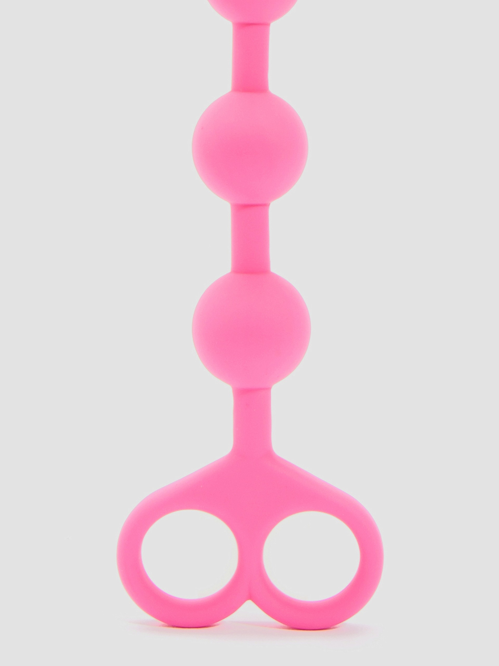 Tracey Cox Supersex Silicone Anal Beads with Finger Loop 12 Inch, Pink, hi-res
