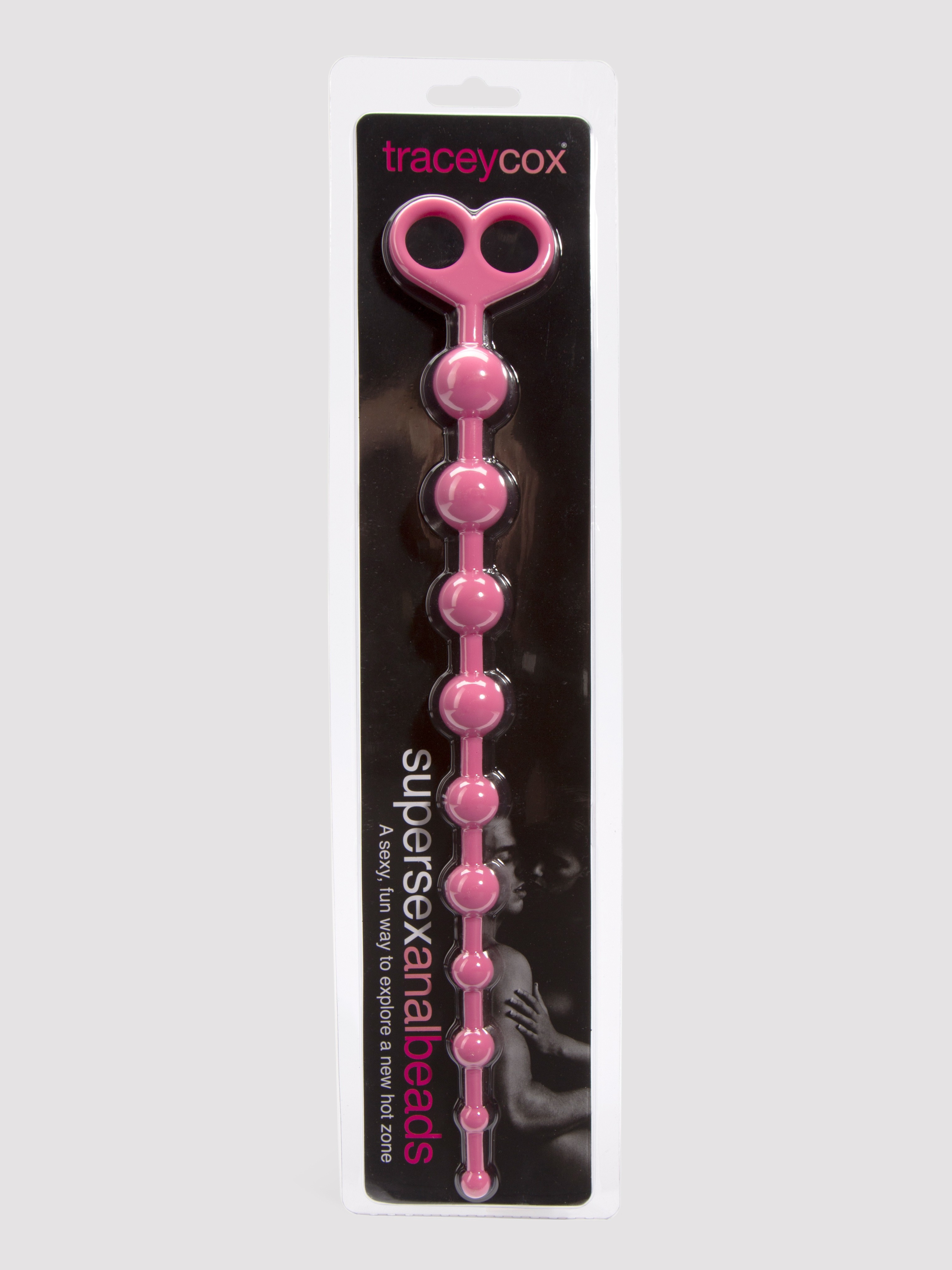 Tracey Cox Supersex Silicone Anal Beads with Finger Loop 12 Inch, Pink, hi-res