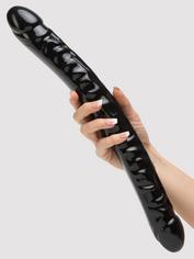 Doc Johnson Classic Veined Double Header Double-Ended Dildo 18 Inch, Black, hi-res