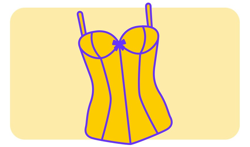 An illustration of a lingerie basque.