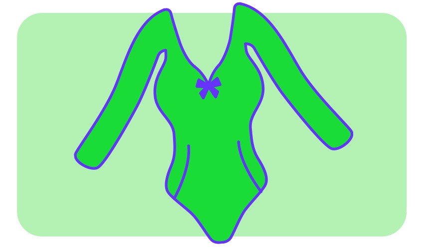 An illustration of a lingerie body suit.