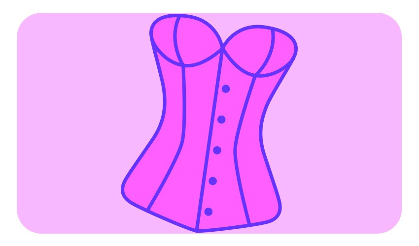 An illustration of a classic corset top.