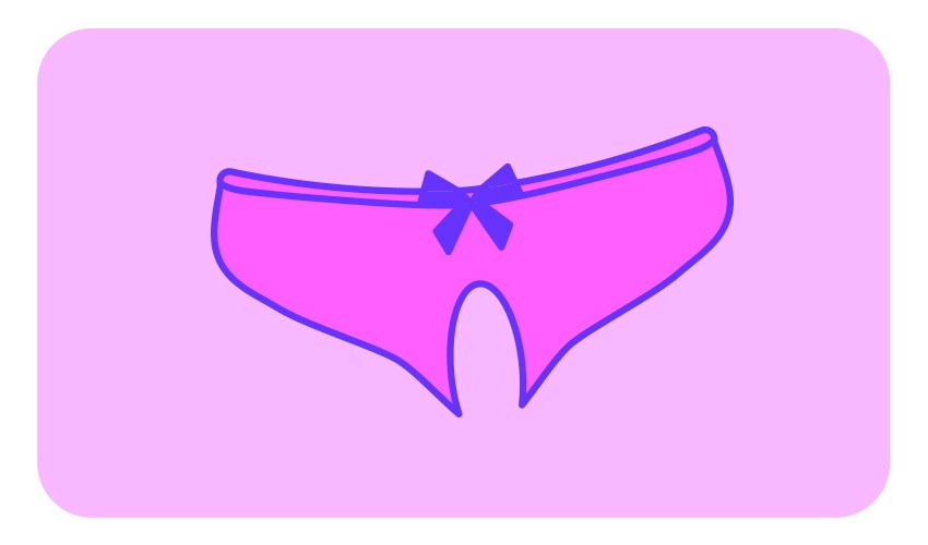 An illustration of a crotchless pair of panties.