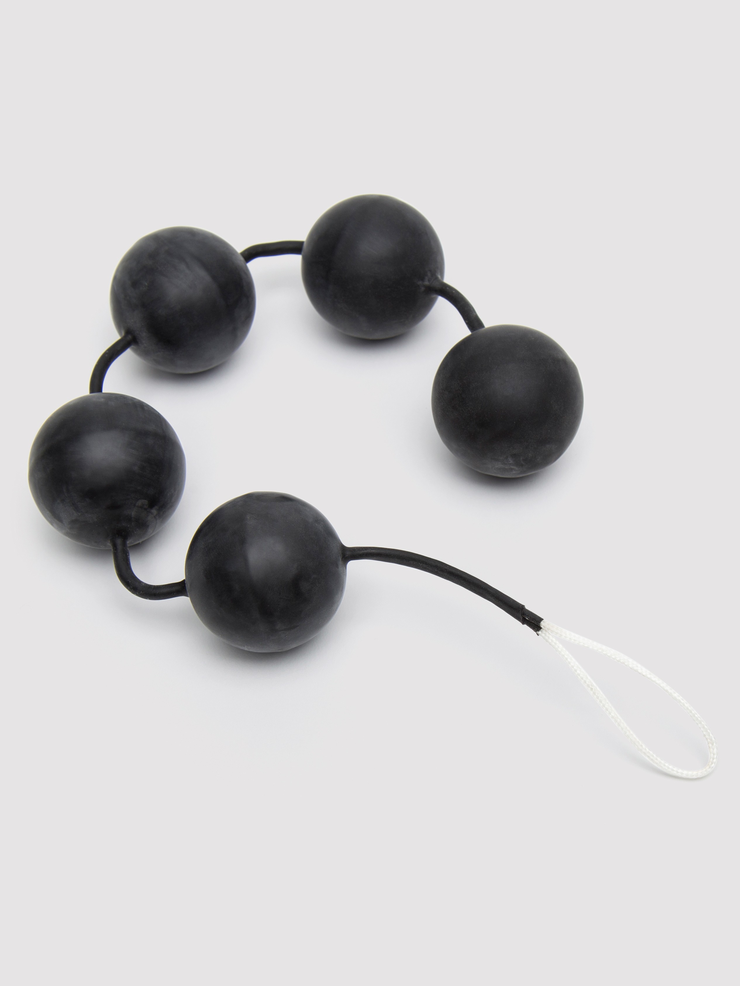 Smooth Latex Anal Power Jiggle Balls, Black, hi-res