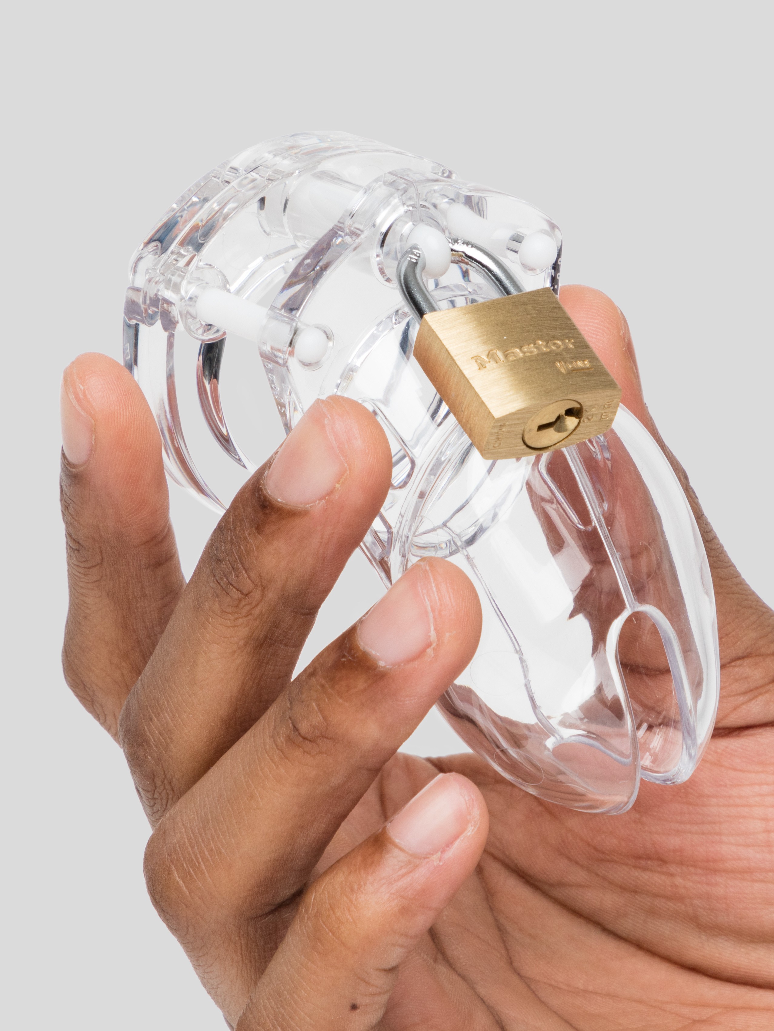 CB-6000S Short Male Chastity Cage Kit, Clear, hi-res