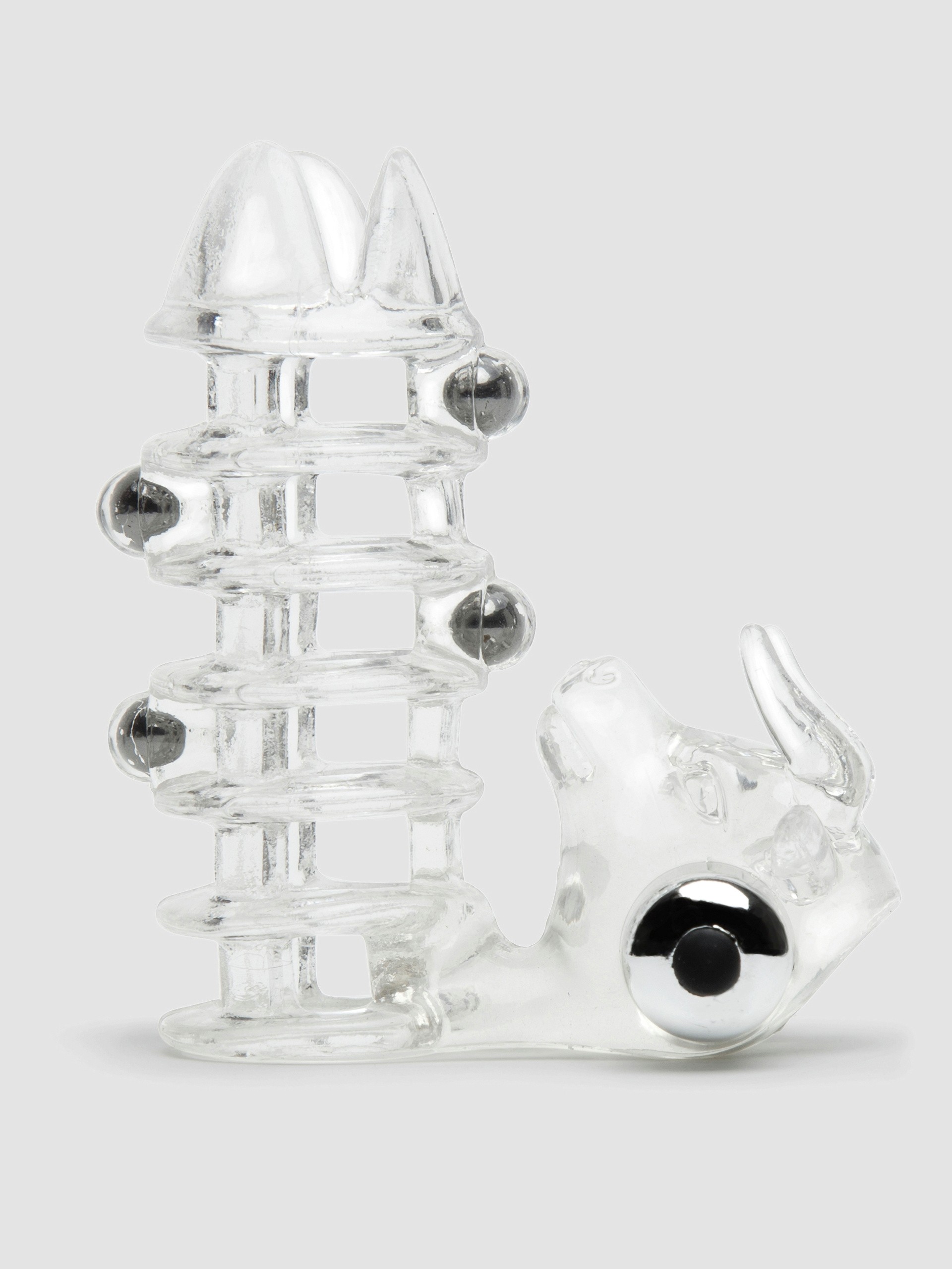 El Toro Vibrating Penis Sleeve Cock Ring and Beaded Enhancer, Clear, hi-res