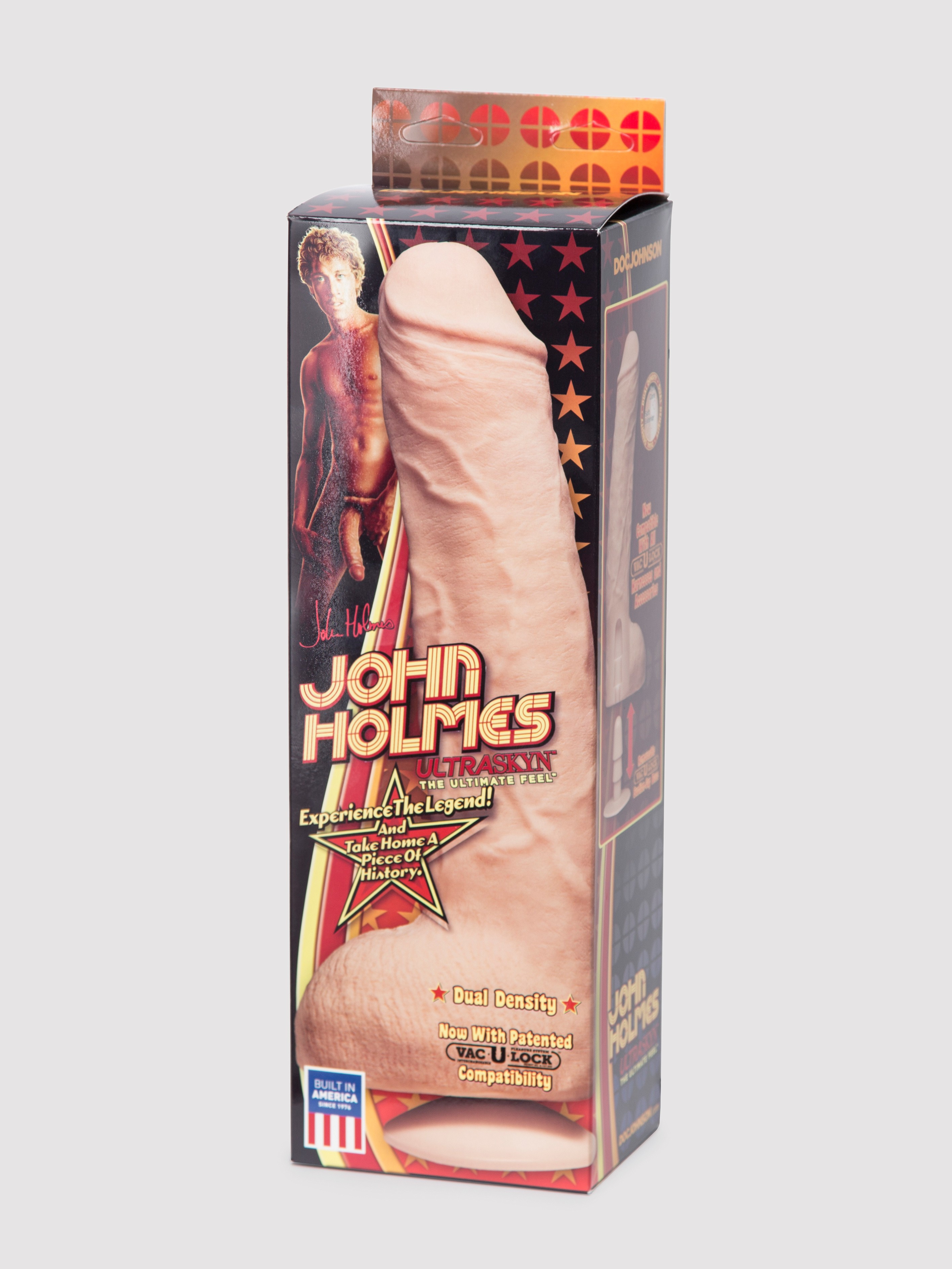 Doc Johnson John Holmes Realistic Vac-U-Lock Dildo 12 Inch, Flesh Pink, hi-res