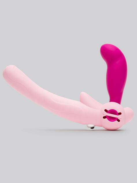 Lovehoney Double Delight Adjustable Vibrating Strapless Strap-On Dildo, Pink, hi-res