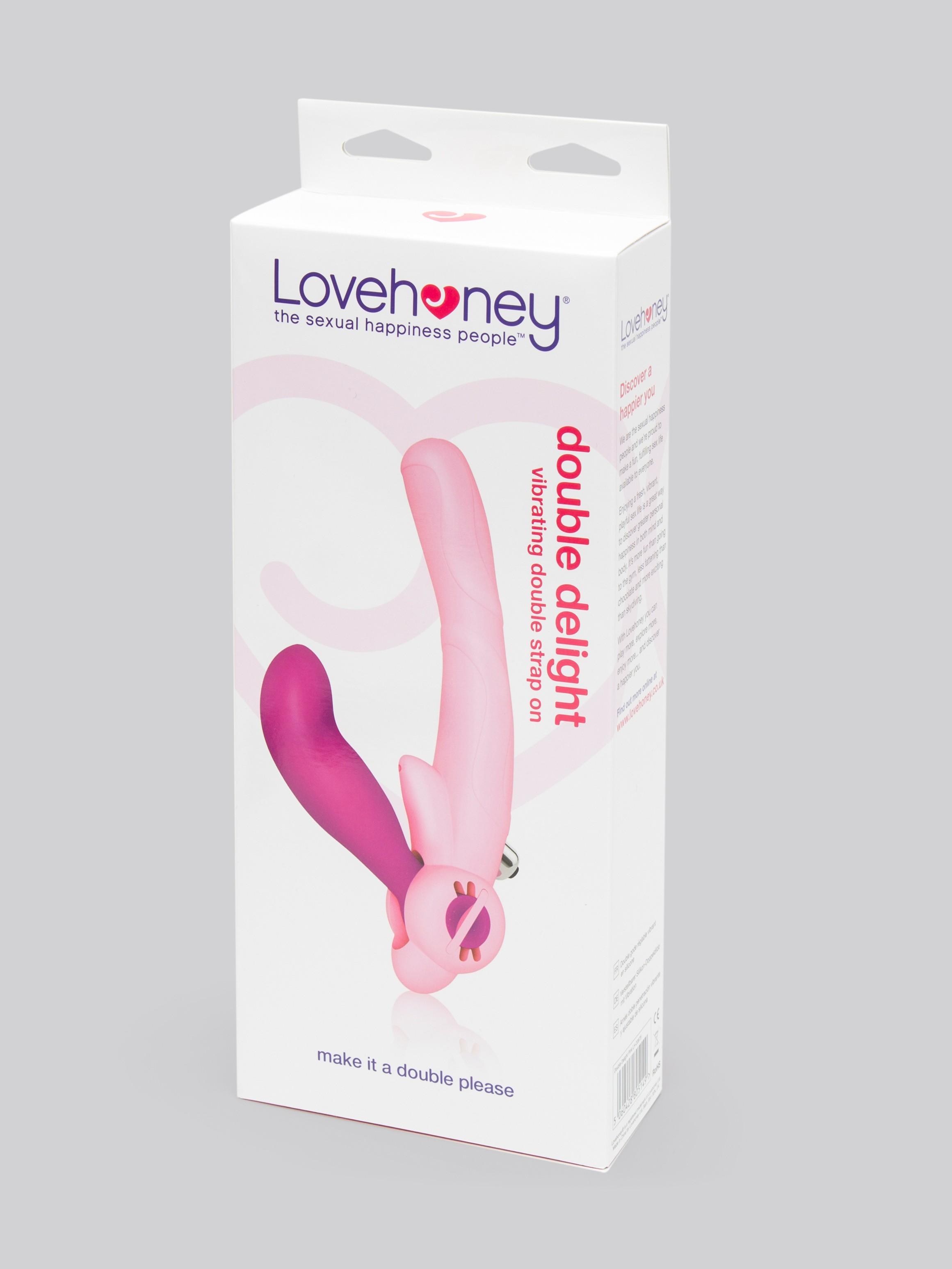 Lovehoney Double Delight Adjustable Vibrating Strapless Strap-On Dildo, Pink, hi-res