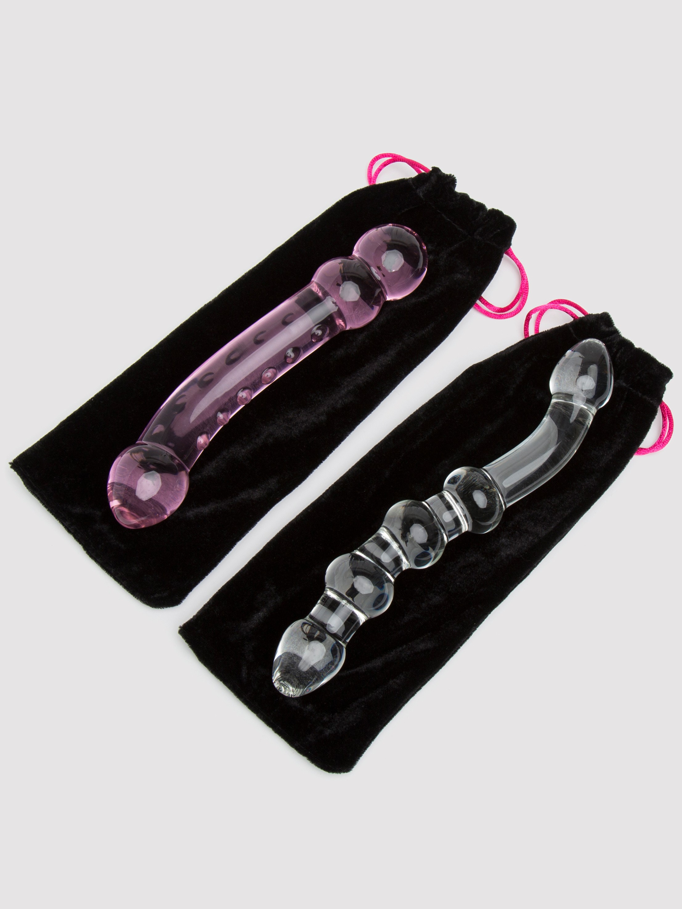 Lovehoney Glass Dildo Set, Clear, hi-res