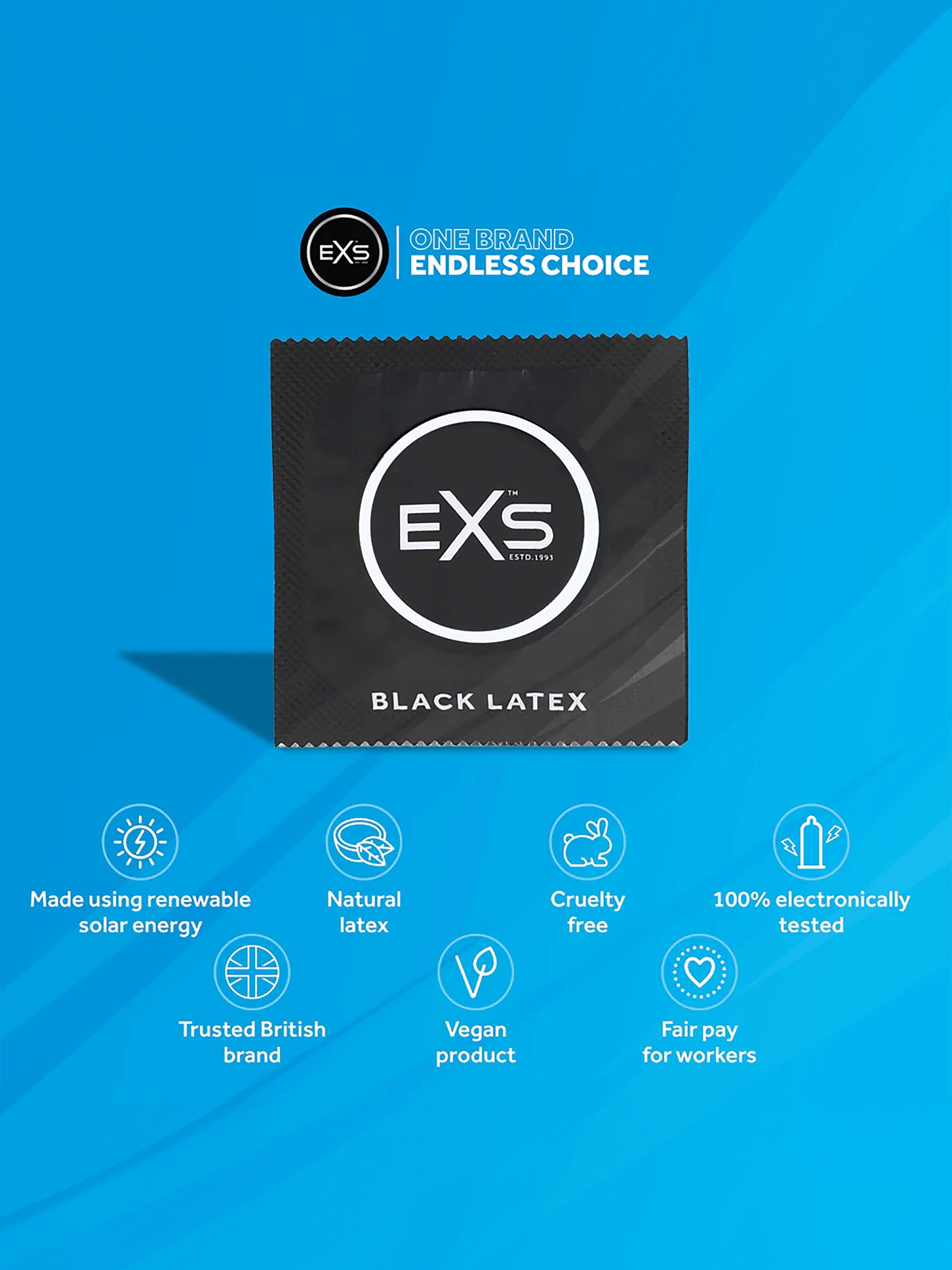 EXS Black Latex Coloured Condoms (12 Pack), , hi-res