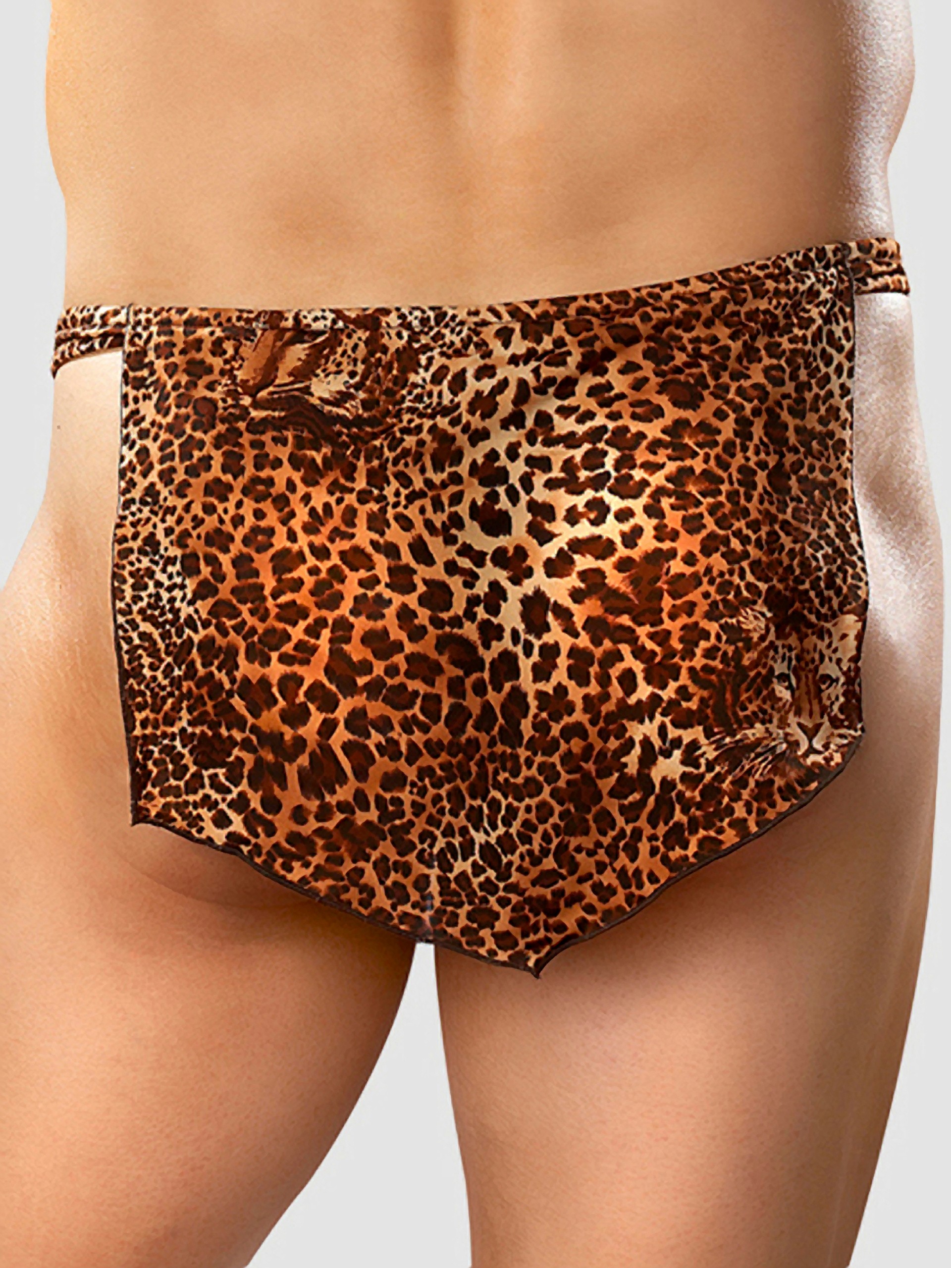 Male Power Animal Print Tarzan Loin Cloth, Brown, hi-res