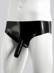 Renegade Rubber Latex Pants with Penis Sheath, Black, hi-res