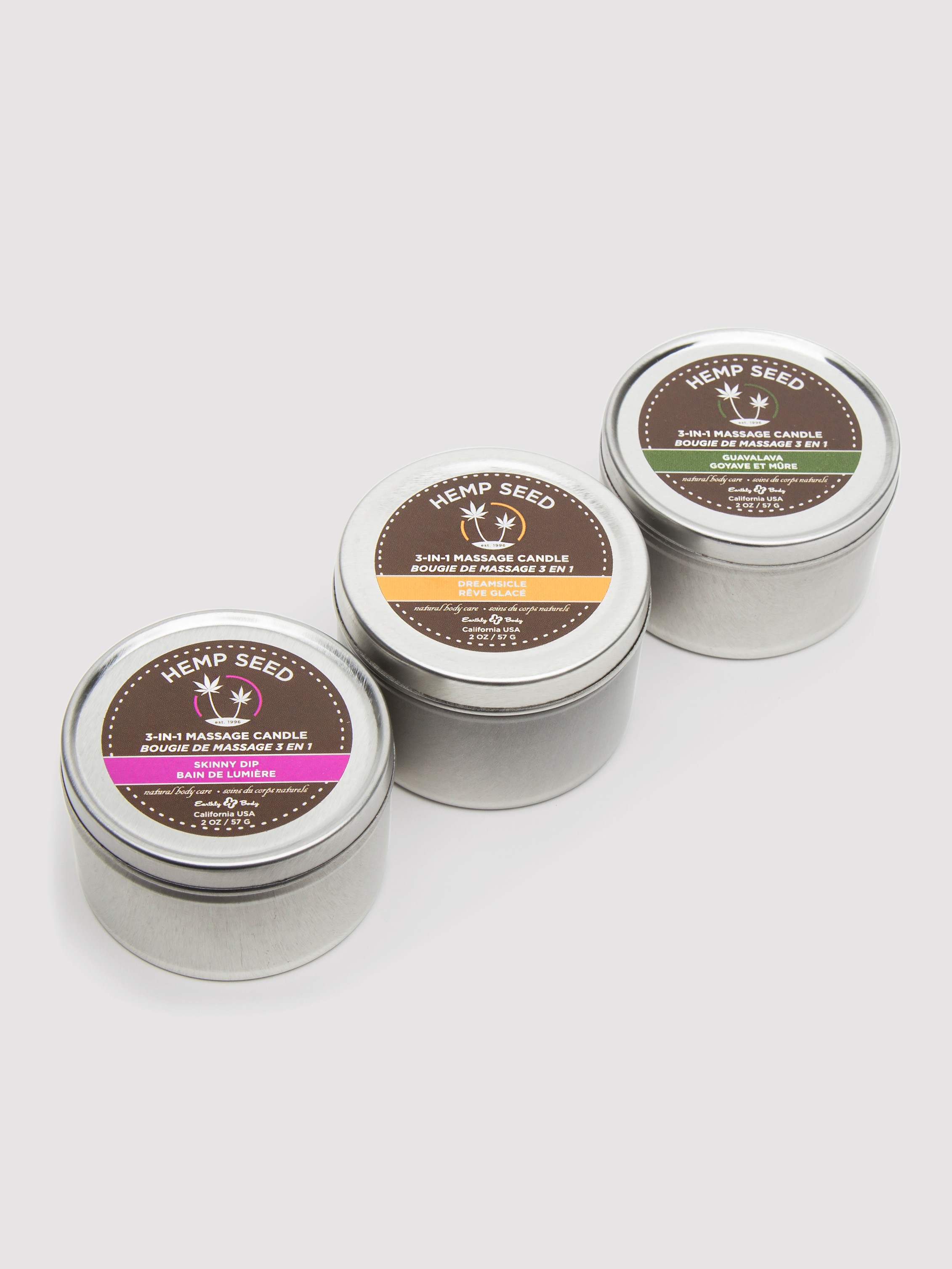 Earthly Body Trio 3-in-1 Mini Massage Candles (3 x 57g Pack), , hi-res