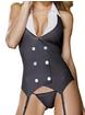 Rubber Girl Latex Wear Crotchless Playsuit Teddy with Open Cups, Black, hi-res