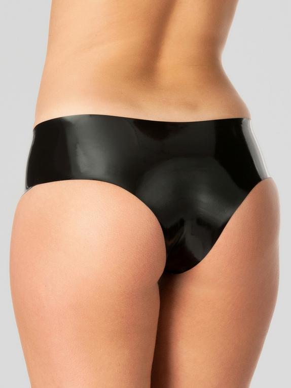 Rubber Girl Latex Knickers, Black, hi-res